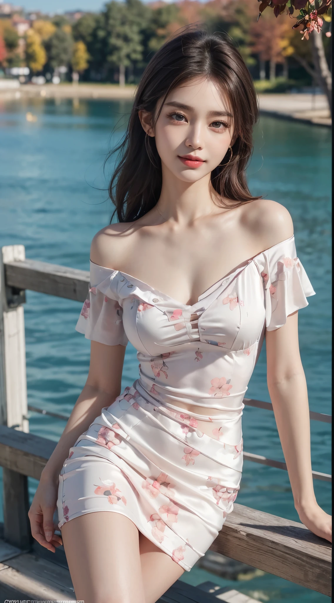 8k, masterpiece, RAW photo, best quality, photorealistic, extremely detailed CG unity 8k wallpaper, Depth of field, Cinematic Light, Lens Flare, Ray tracing, (extremely beautiful face, beautiful lips, beautiful eyes), intricate detail face, ((ultra detailed skin)) 1girl, ((Beautiful Silky satin Violet T-shirt )), ((Beautiful Silky satin Violet Above knee length skirt)), in the dark, deep shadow, pretty korean girl, kpop idol, 1 girl, (very slim slender fit-muscled body:1.3), ((looking at viewer)),(big smile:1.3), (fashion city night, dark night, (neon sign), (blurred background), fashion street night),(without people in the background:1.3), beautiful earrings, bracelets, necklace, pantyhose, clear eyes, (pale skin), (big eyes), face forward, ((upper body shot)), (looking at viewer:1.3) very slim, medium breasts, (Ultra-realistic, gazing at viewer), (hight resolution), (8K), (ighly detailed), (Brown hair, short-hair), (Show the navel), (Slim body)
