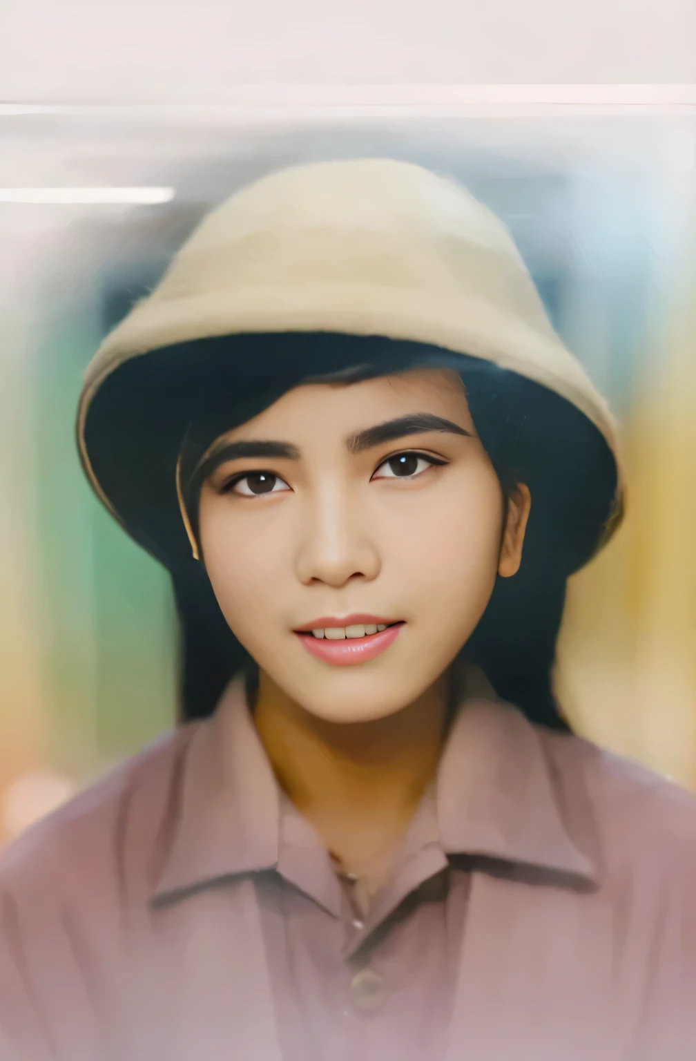 Raw photo,Masterpiece, high quality, best quality, authentic, super detail, pictue color,
black hair, Vietnamese women, beautiful women, black eyes, sharp eyebrows, smooth, pink skin, clear hair, realistic image,