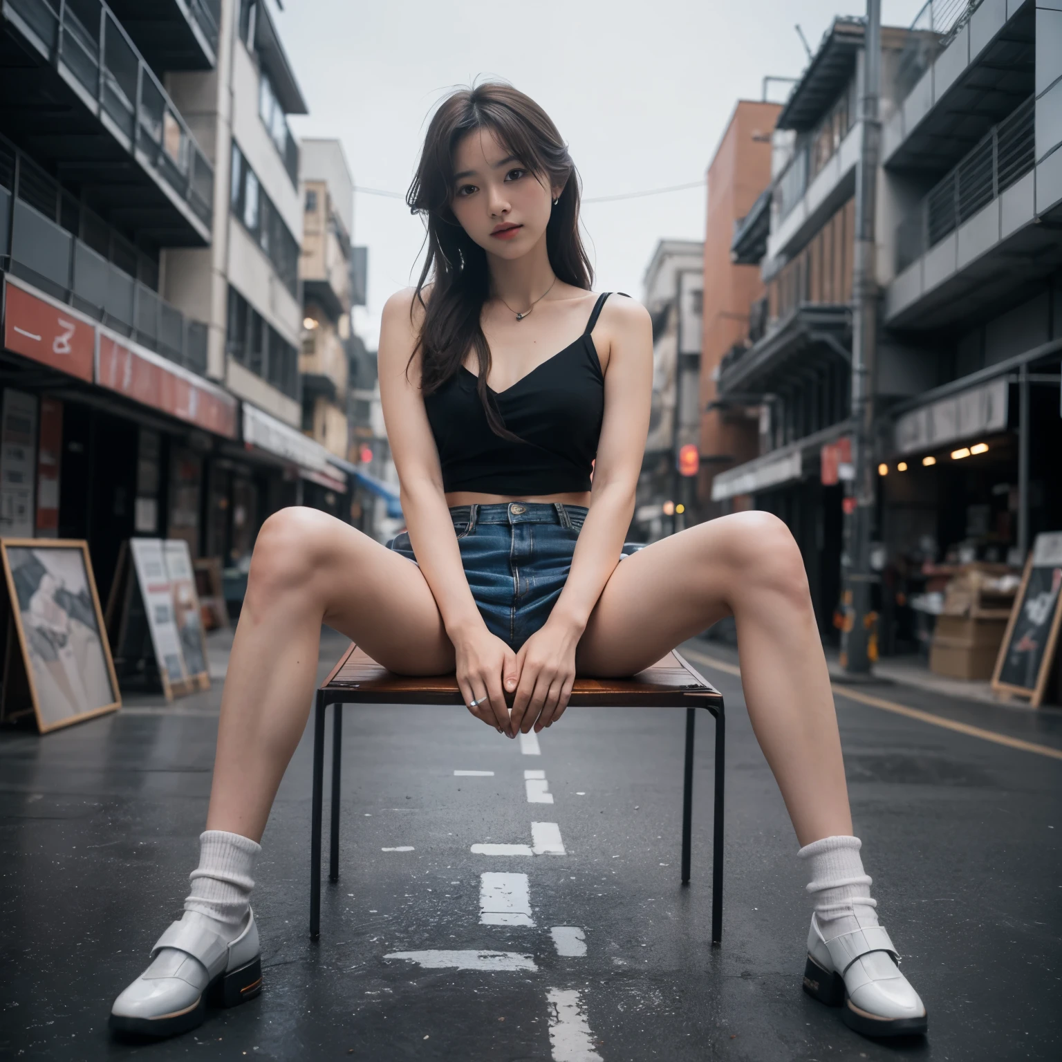 (Photographed with Canon EOS R5,Canon EF 24-70mm f/2.8L II,LED panel) , realistic photo, BREAK, 
solo focus, (full body shot:1.4),  BREAK, 
BREAK,  (Photo of a person seen from the front :1.5),
(1girl, flat chest :1.4), (high resolution detail of human skin texture : 1.5), (eyes are red and swollen), 
(1 Japanese girl ), brown eyes, nipples, hetero, parted lips, looking at viewer,  (spread legs widely:1.5), 
flat chest, skinny body, lips, (**** :1.5),
perfectly proportions, breasts, brown short hair, 
BREAK, BJ_Gundam, 

BREAK, 
(sitting down :1.5),  
 
BREAK, (outdoors, rocky place), 
BREAK, BJ_Gundam, 