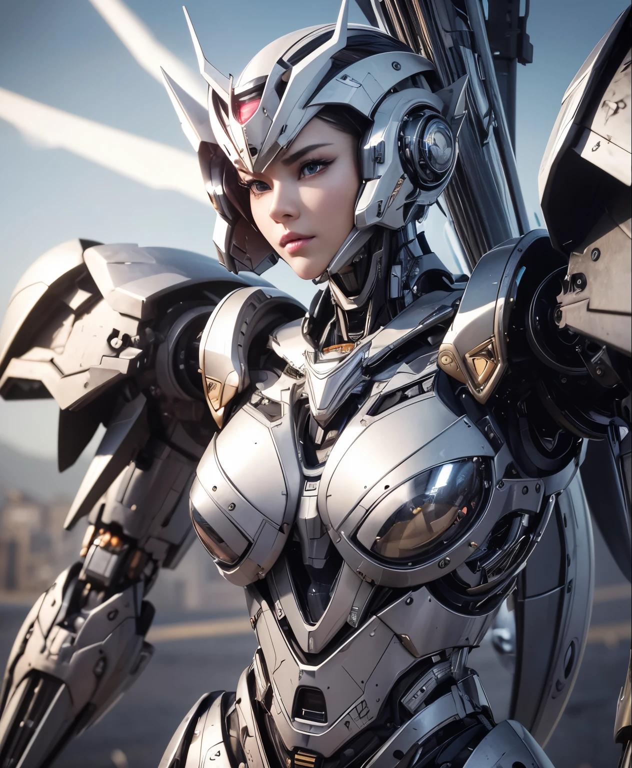 rough skin, Super detailed, advanced details, high quality, 最high quality, High resolution, 1080p, hard disk,(mecha queen),beautiful cyborg woman,Mecha cyborg girl,battle mode,Mecha body girl,She wears a futuristic mech