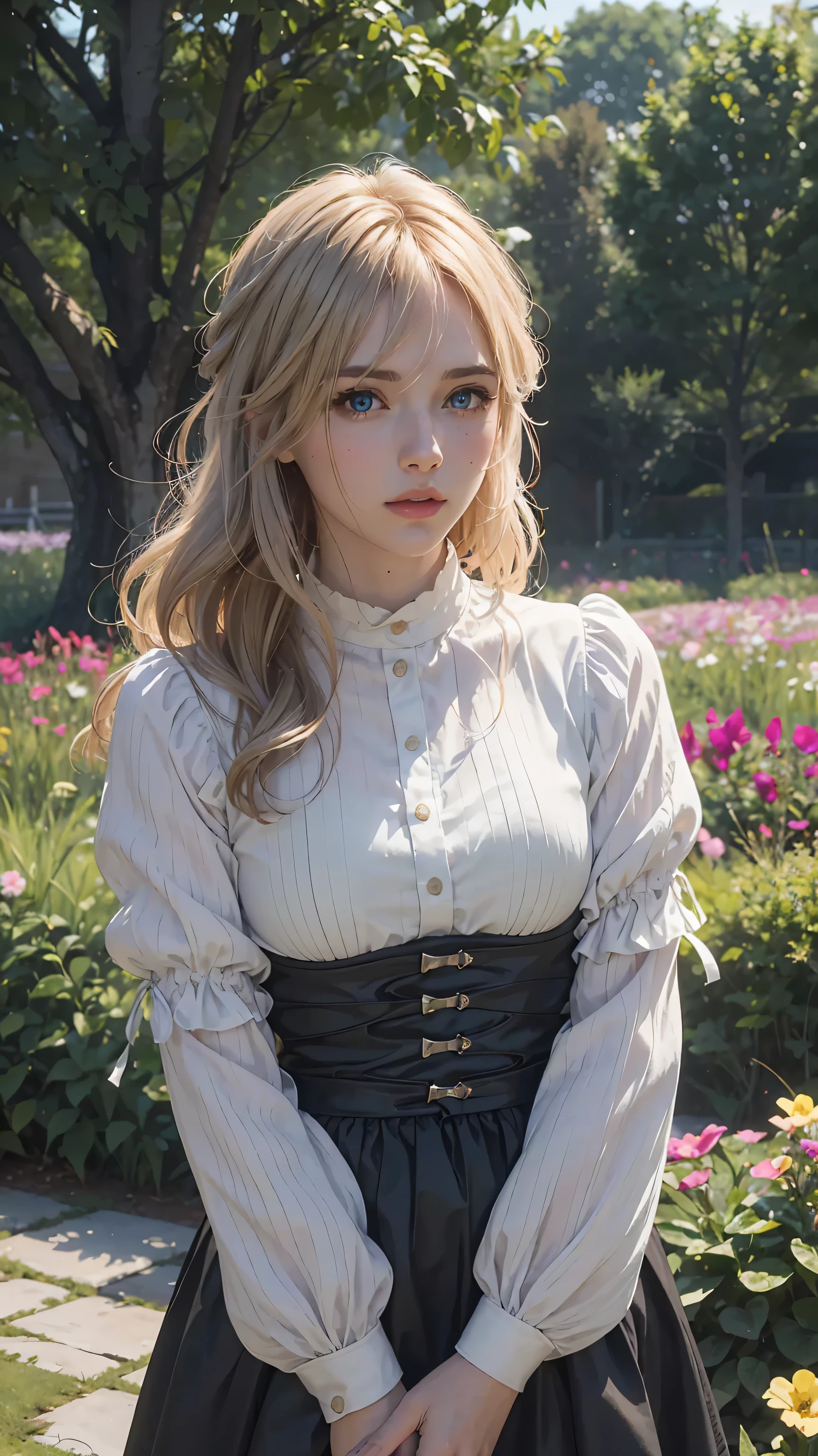 The tooltip for a given topic is as follows: "Girl with a European face, Aryan face, Violet, 1girll, Solo, view the viewer, Blue eyes, Blonde hair, (Best Quality, 4k, 8K, hight resolution, Masterpiece:1.2) Ultra-detailed features, including realistic, Photorealistic eyes and face. The image shows a medium (Insert Material) that resembles an illustration, oil painting, or 3D rendering. Girl in garden with bright flowers and sharp focus, soft studio lighting. The overall atmosphere is calm and serene, with a touch of unearthly beauty. The color scheme is dominated by shades of black, Creating a dreamy and surreal aesthetic."