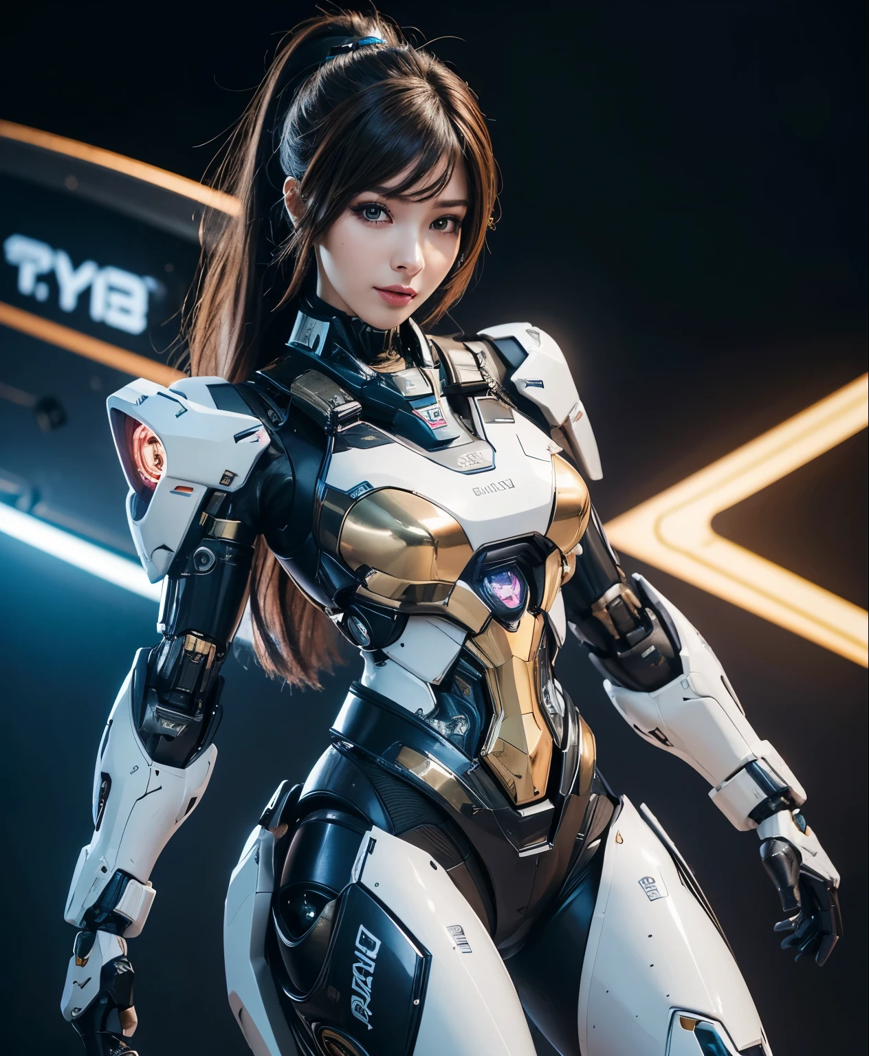 Super detailed, advanced details, high quality, 最high quality, High resolution, 1080p, hard disk,(Farrah),overwatch,beautiful cyborg woman,Mecha cyborg girl,battle mode,Mecha body girl,She wears a futuristic mech