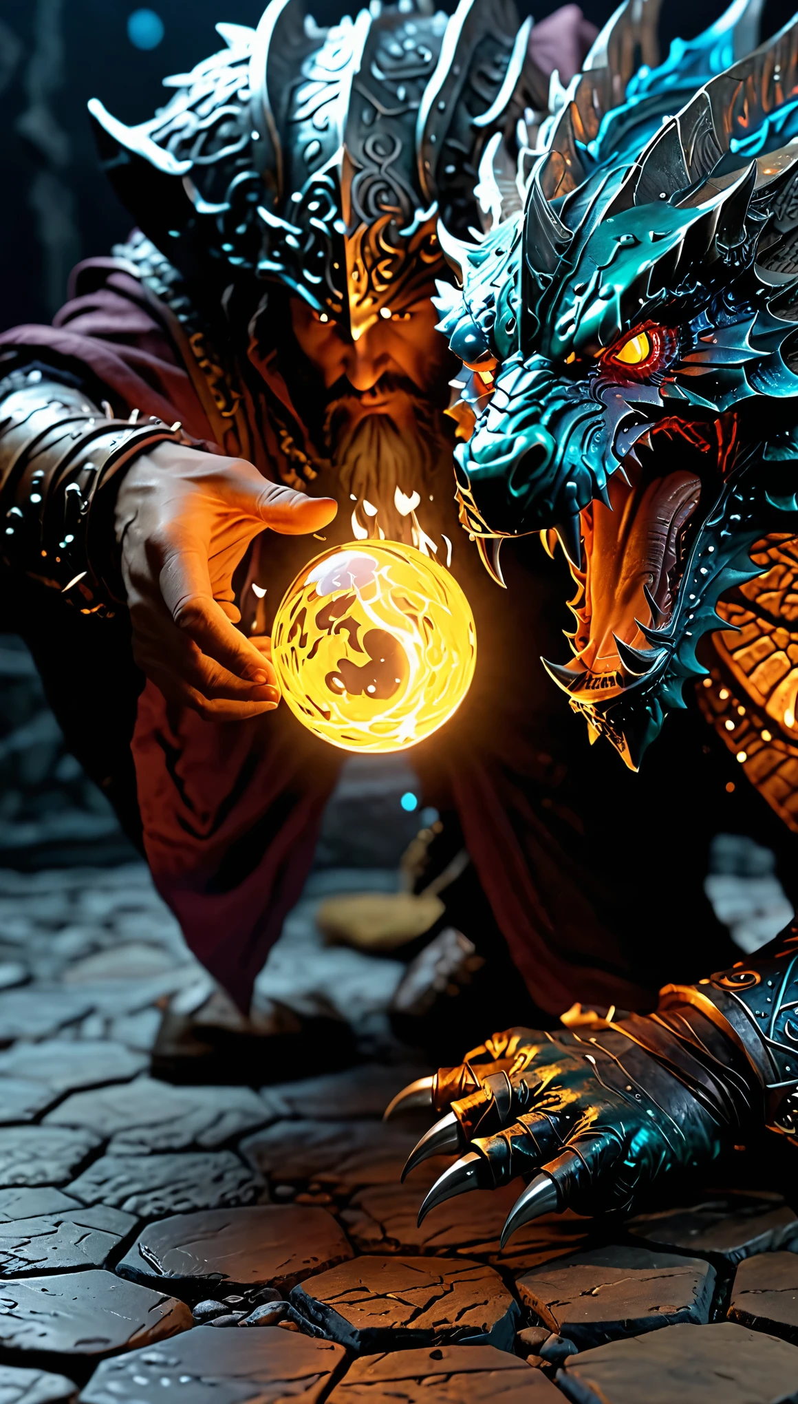 Flat coating,Dungeons and Dragons,Mage close-up,Glowing special effects,8k,masterpiece,high quality,Super fine,Rich details,masterpiece