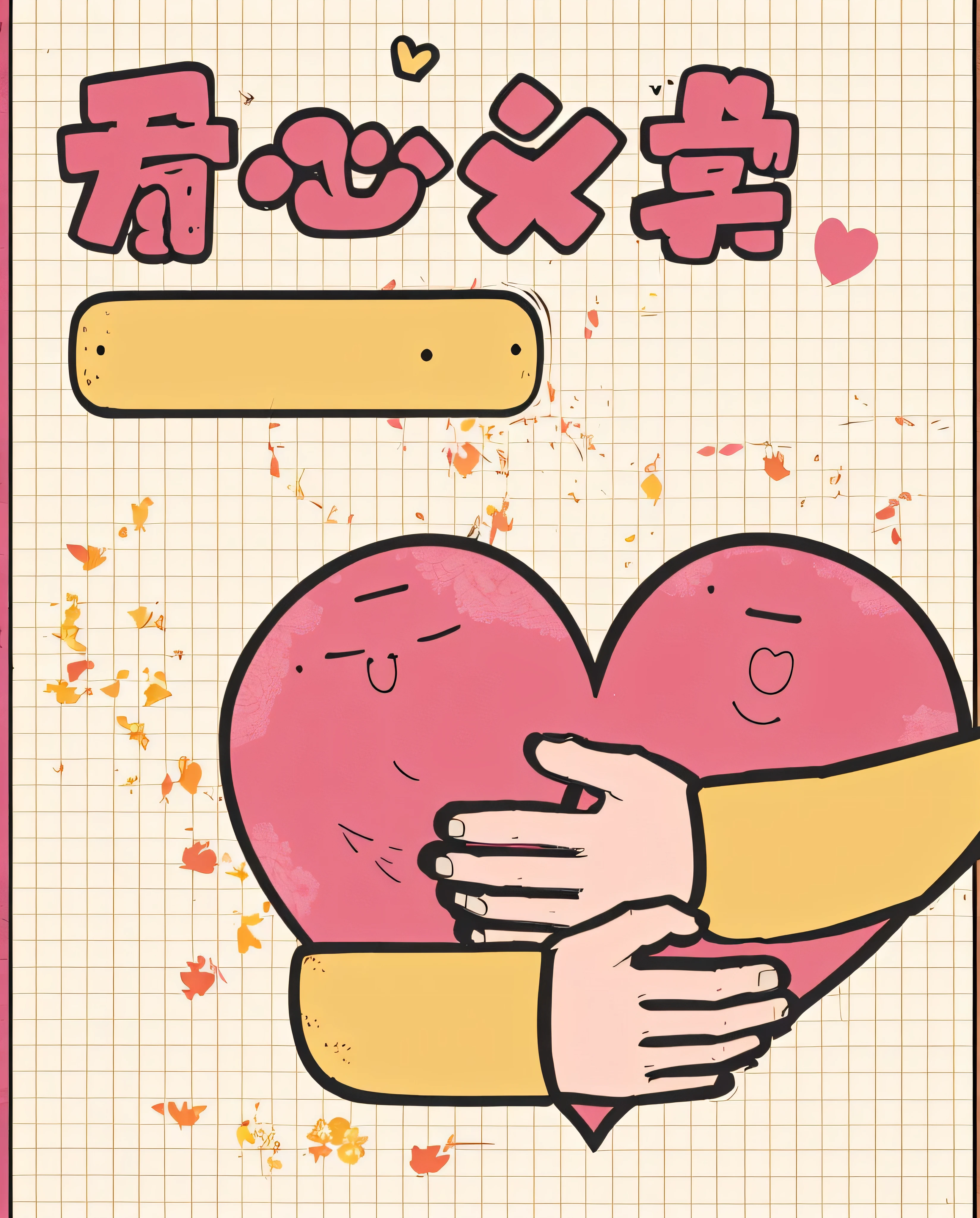 there is a poster with a heart and a hand holding it, Beast, with japanese text, poster, omori, a poster, zine cover, by Itō Seiu, love moive, pochi iida, by Hiromu Arakawa, nichijou, holding each other hands, package cover, 🚿🗝📝