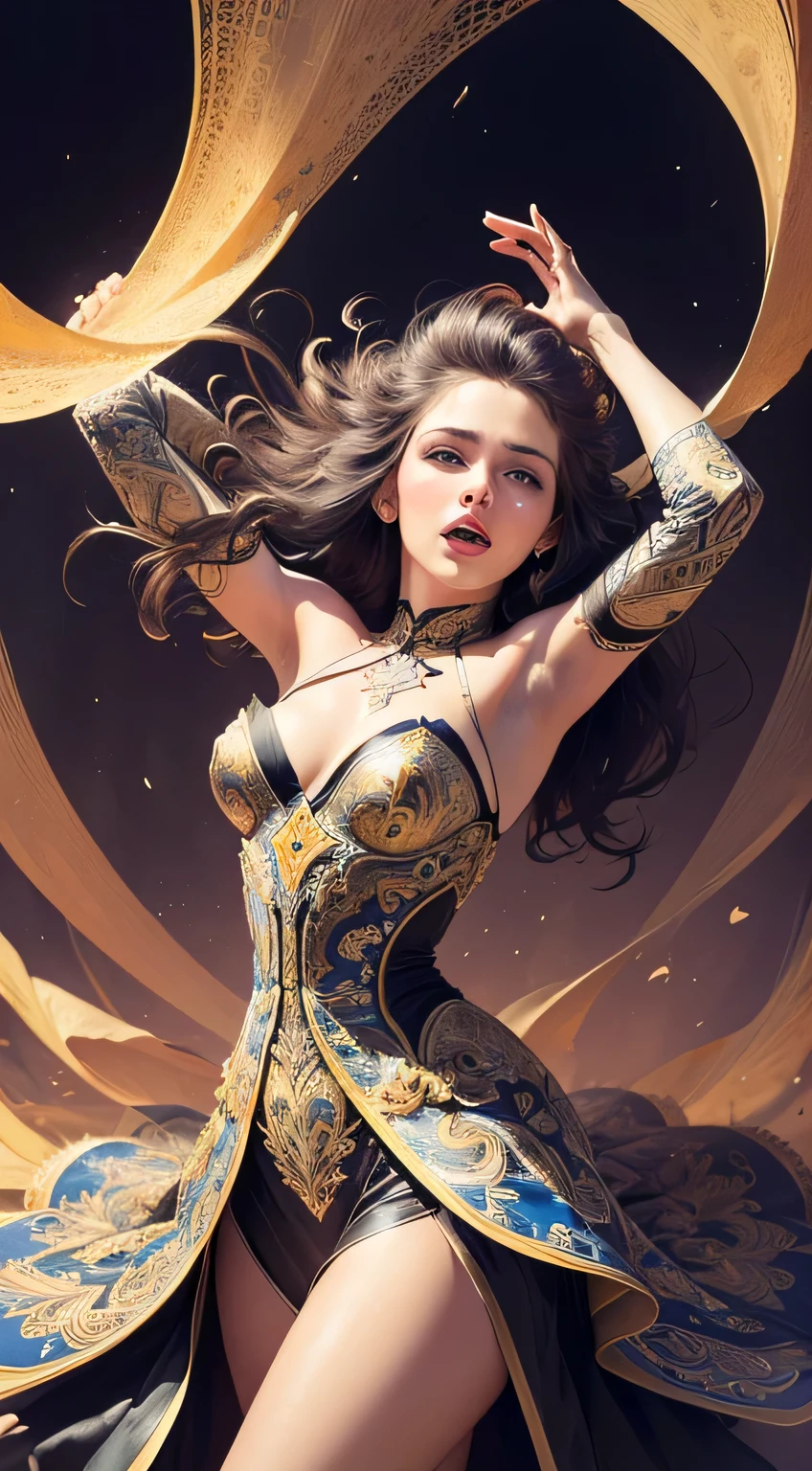a beautiful full figure painting of perfect female elf woman, shapeless long hair, black hair, white hair, huge mammaries, perfect features, wearing Rococo style dress, art by Carne Griffiths and Wadim Kashin Concept art, ethereal background, abstract beauty, stand, near perfection, pure form, Golden Ratio, minimalism, unfinished, concept art, By Brian Froud and Carne Griffiths and Wadim Kashin and John William Waterhouse, intricate detail, 8k post-production, High resolution, super Detail, art station Trends, sharp focus, studio photos, intricate detail, Very detailed, By Greg Rutkowski --auto --s2