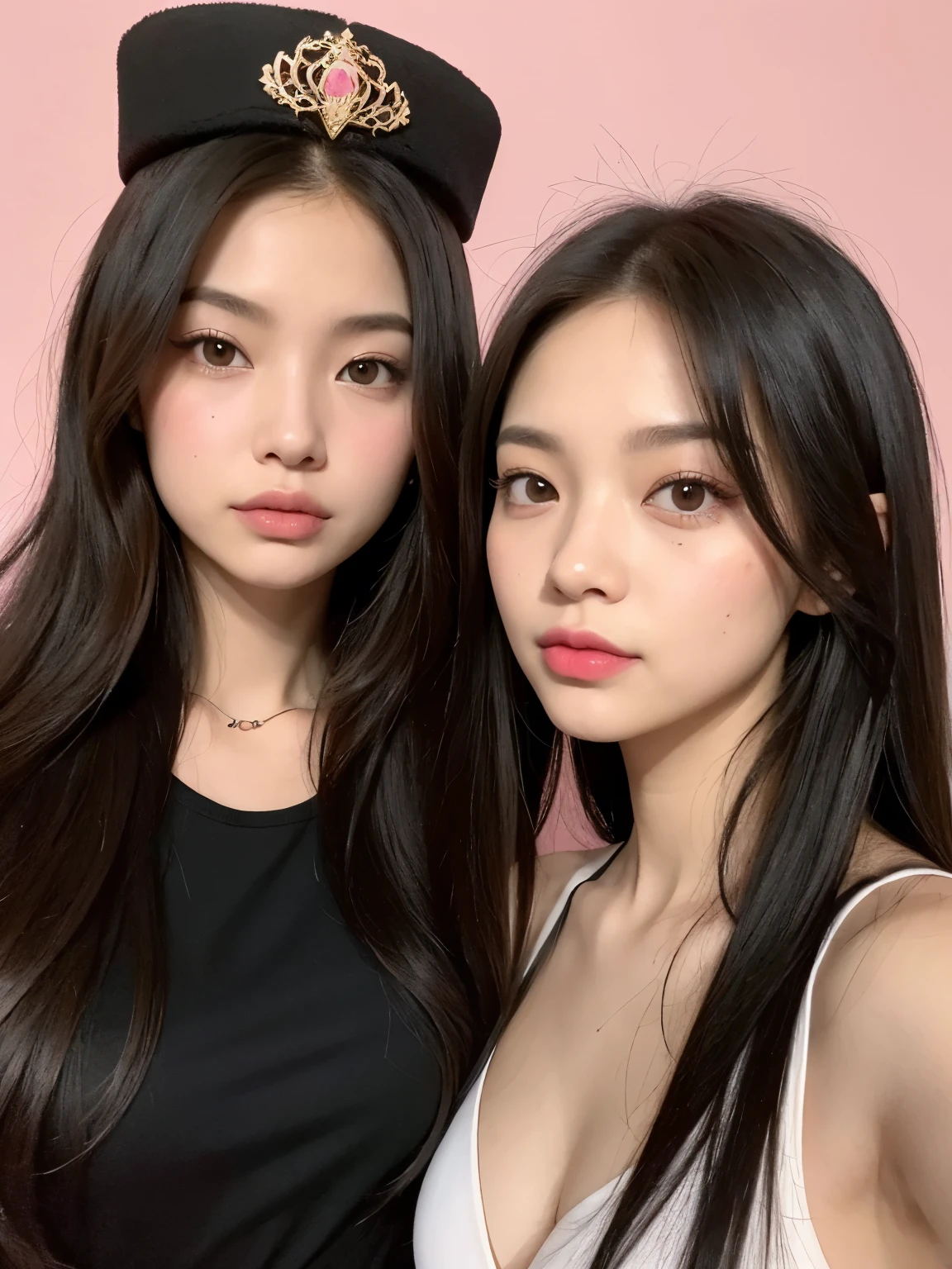 Kim Jennie de blackpink con el cabello rubio claro, cabello rubio con ondulado, cabello de color rubio ondulado, with small fringes, ojos color negro, nariz respingada y bonita, labios gruesos, Cupid and heart shaped lips., labios rosas, pale, white skin, piel bonita y suave, con pecas y lunares, cejas bonitas, marked and beautiful clavicle, mientras tiene un gorro en forma de hamburguesa, gorro en forma de hamburguesa, mientras tiene un rosas color rojo tinto en su top, rojo oscuro, con ropa interior femenina, abdomen delgado y bonito, escote desnudo, (pechos grandes, pechos suaves, pechos naturales), mientras agarra una rosa, in a room with a pink background, eating hamburgers and asian noodles, con un sombrero de vaquero, con un sombrero de vaquero, mirando a la camara, autofoto