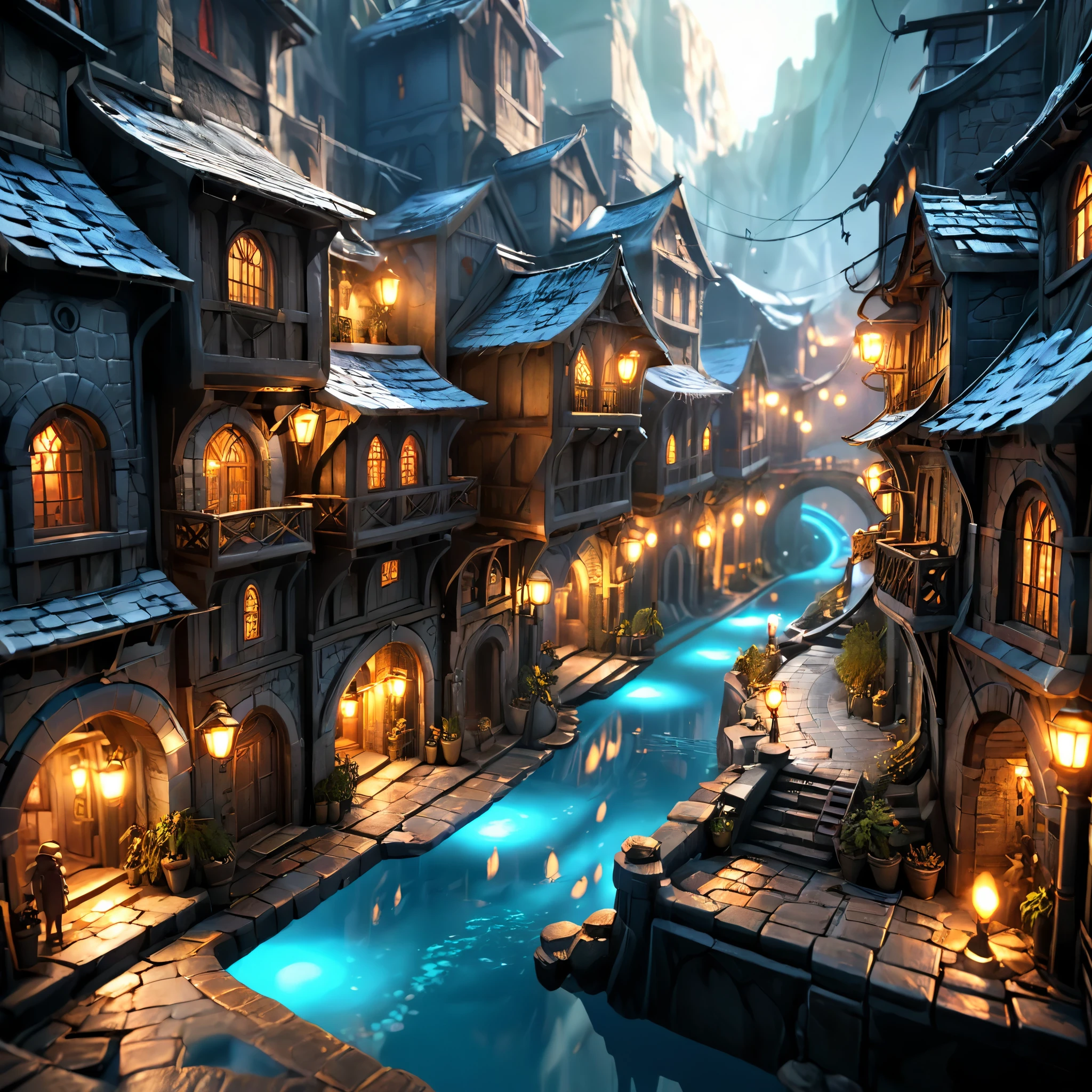 Rich details，Dungeons and Dragons，Isometric architecture，Magic House，magic circle，Gorgeous magic，Glowing special effects，depth of field，Overclocked renderer，movie lighting，Ultra-fine，super detailed，CG art，
