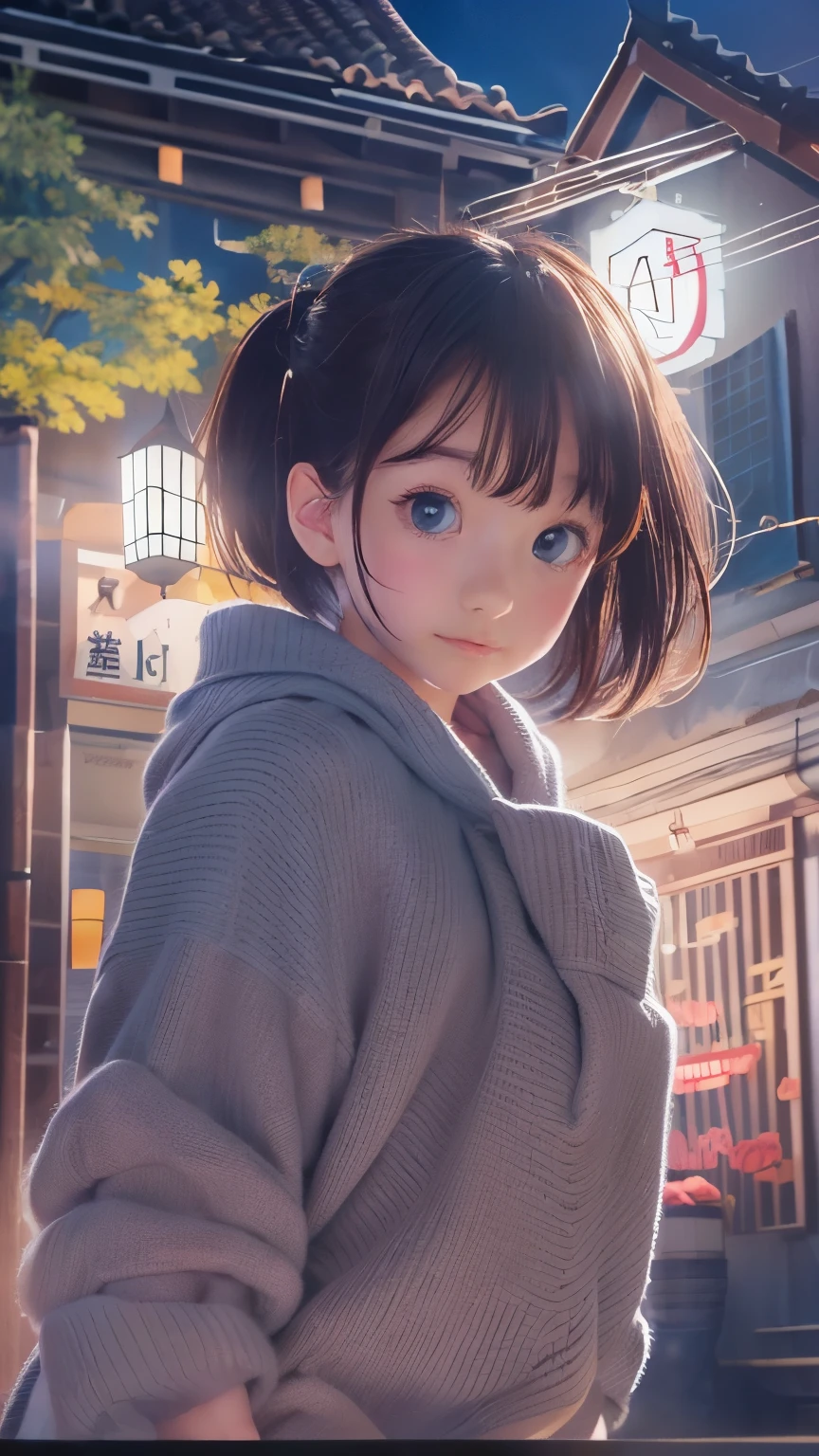 masterpiece, High resolution, figure, Kyoto animation style, your name is movie style, night, midnight, light, (1 female: 1.3), (alone: 1.4), long eyelashes, short bob, blush your nose, futon, lying down, naked, close up of face, cover your chest with your hands, hide with hands,