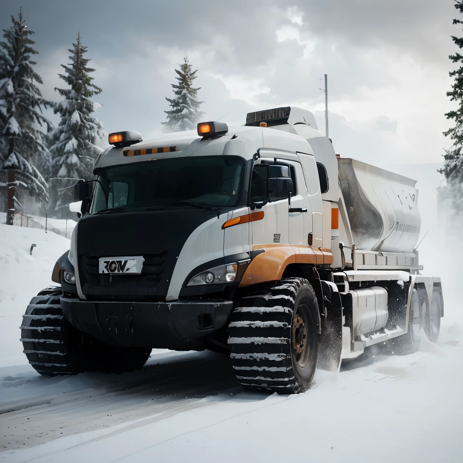 Sludge removal truck,There is a shovel on the front of the car,Line drawing,mechanical style