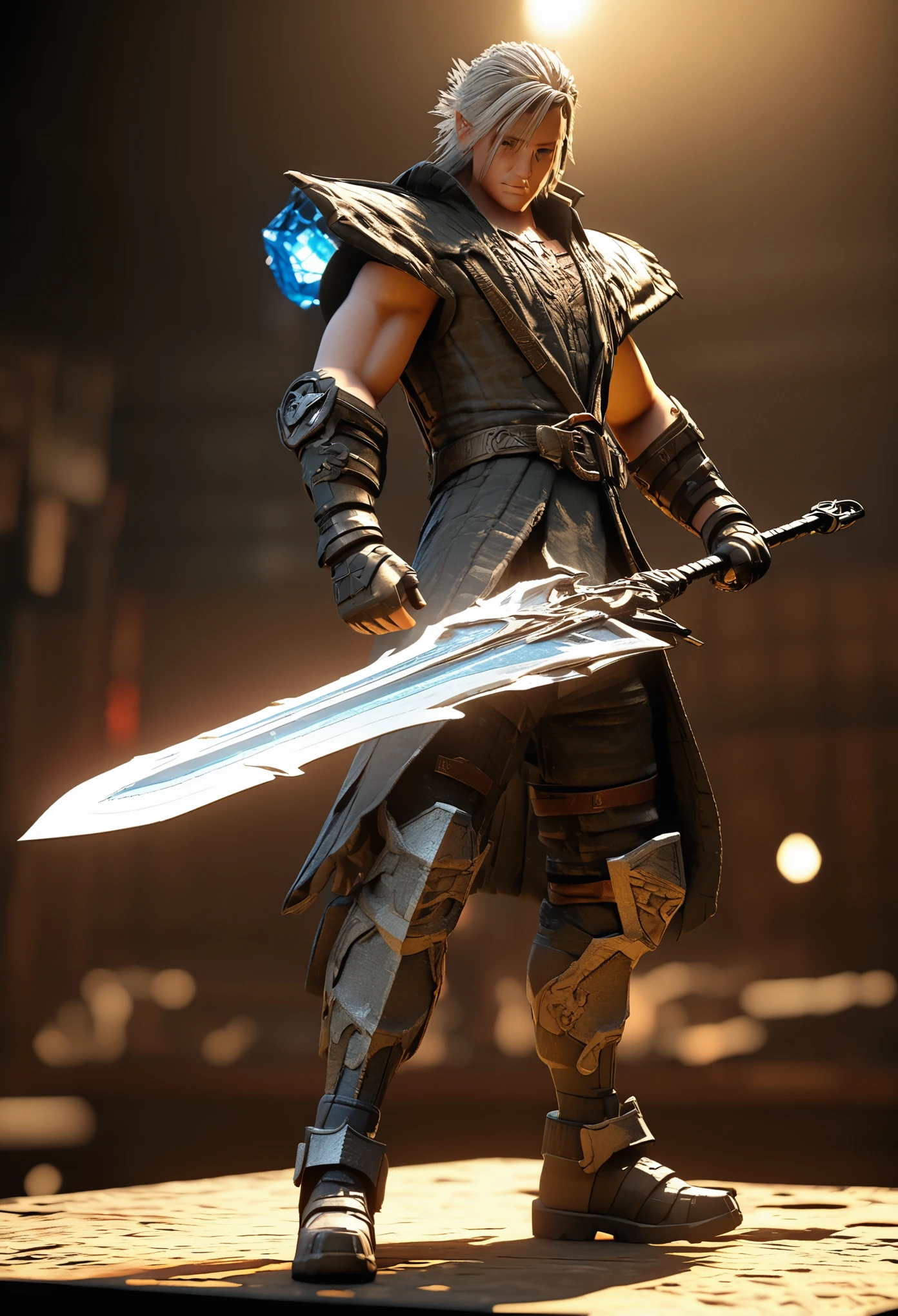 3d，c4d，Dungeons &amp; Dragons Fighter Blind Box，soft light，clean background，Overclocked renderer，movie lighting，Ultra-fine，super detailed