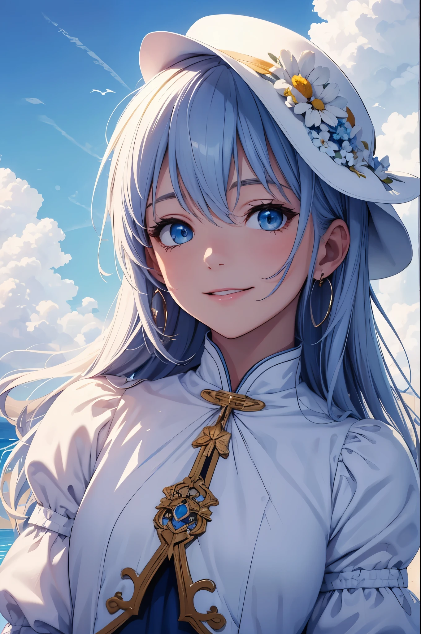 blue sky, white clouds, happy guirl
andsky((best quality)), ((masterpiece)), (detailed), perfect face