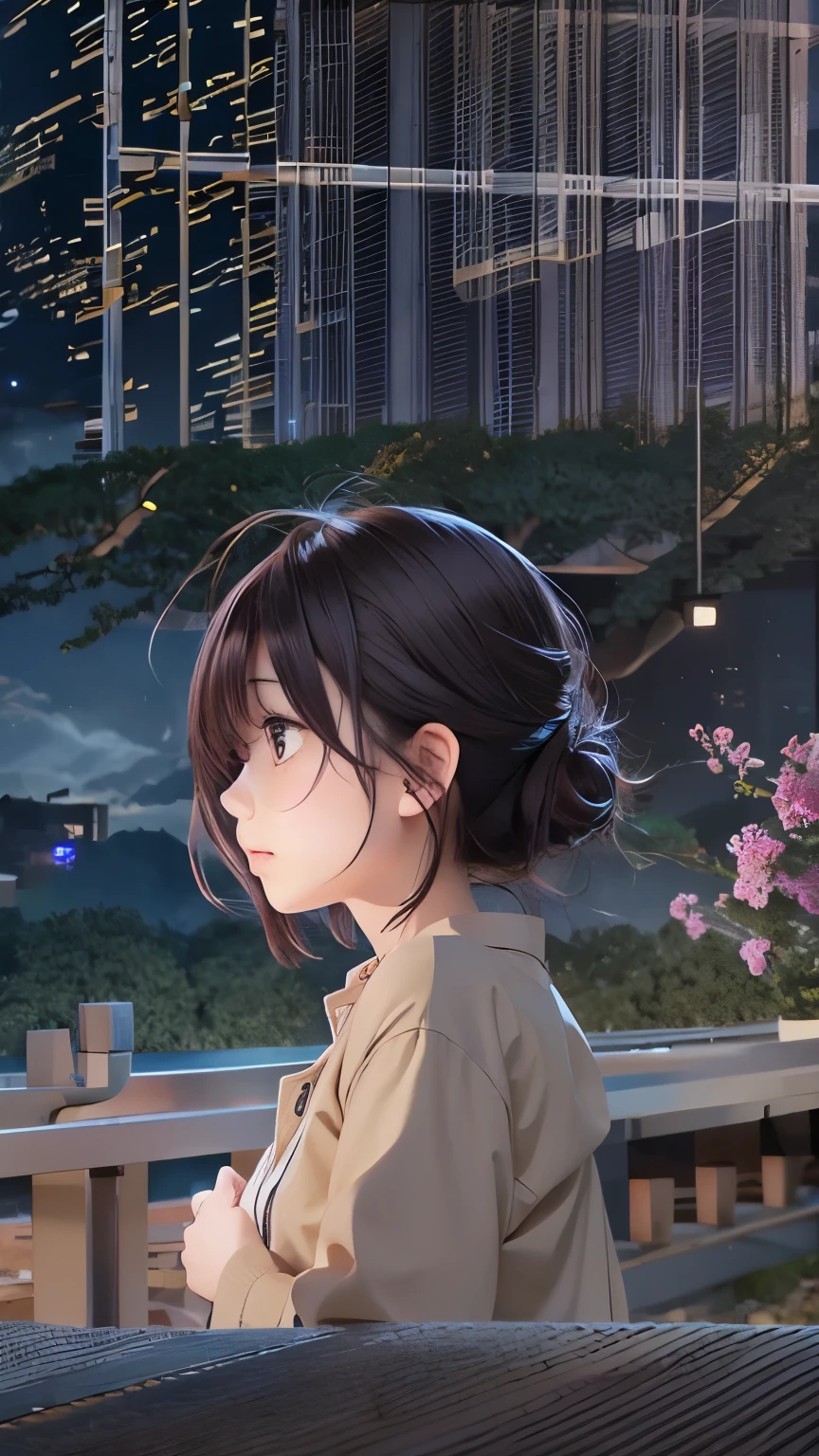 masterpiece, High resolution, figure, Kyoto animation style, your name is movie style, night, midnight, light, (1 female: 1.3), (alone: 1.4), long eyelashes, short bob, blush your nose, futon, lying down, naked, close up of face, cover your chest with your hands, hide with hands,