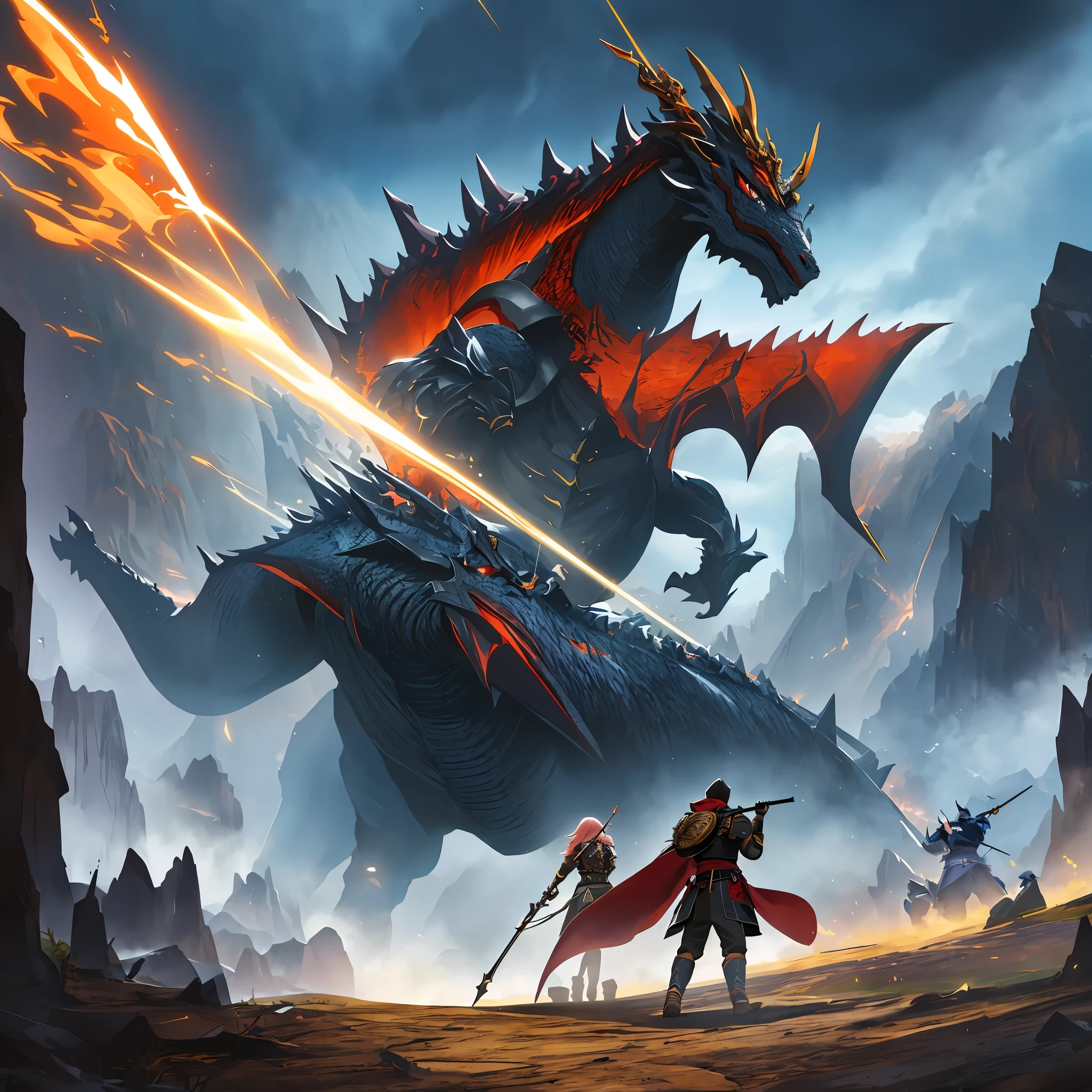 Epic hero vs dragon,epic battle,epic underground castle,glory of dragon clan,brave warrior,mysterious magic,legendary adventure,fiery combat,awe-inspiring,heroic,high fantasy,adventurous,medieval,cool armor,mythical creatures,dramatic lighting, intense action,Best quality,4k,8k,highres,masterpiece:1.2,ultra-detailed,realistic:1.37,HDR,UHD,studio lighting,extreme detail description,professional,vivid colors,bokeh,concept artists,action-packed scene,dynamic pose, epic fantasy,fantasy battle,heroic deeds, magical elements,dramatic composition,riveting atmosphere,premium quality