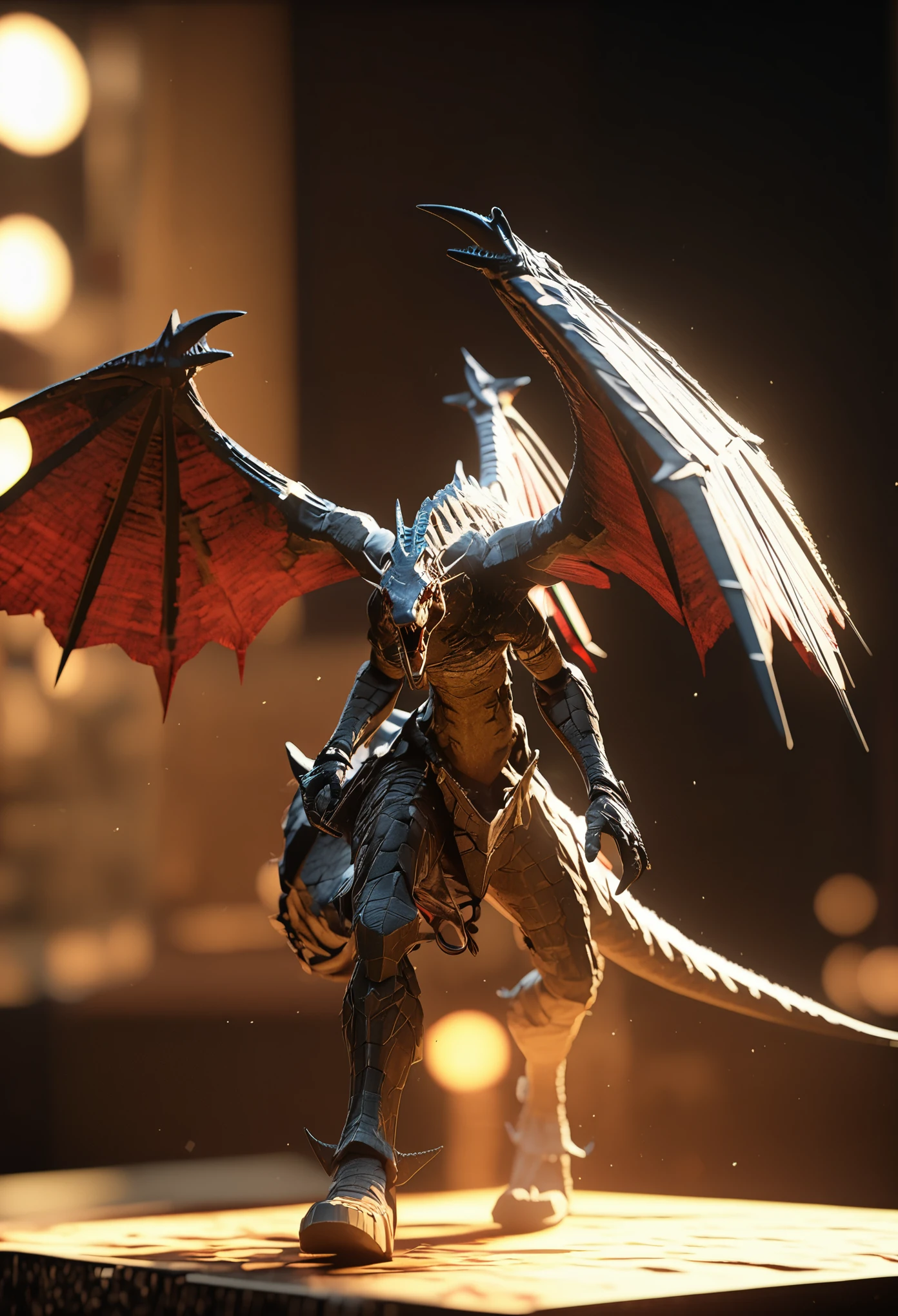 3d，c4d，Dungeons and Dragons Double-Headed Wyvern Blind Box，soft light，clean background，Overclocked renderer，movie lighting，Ultra-fine，super detailed