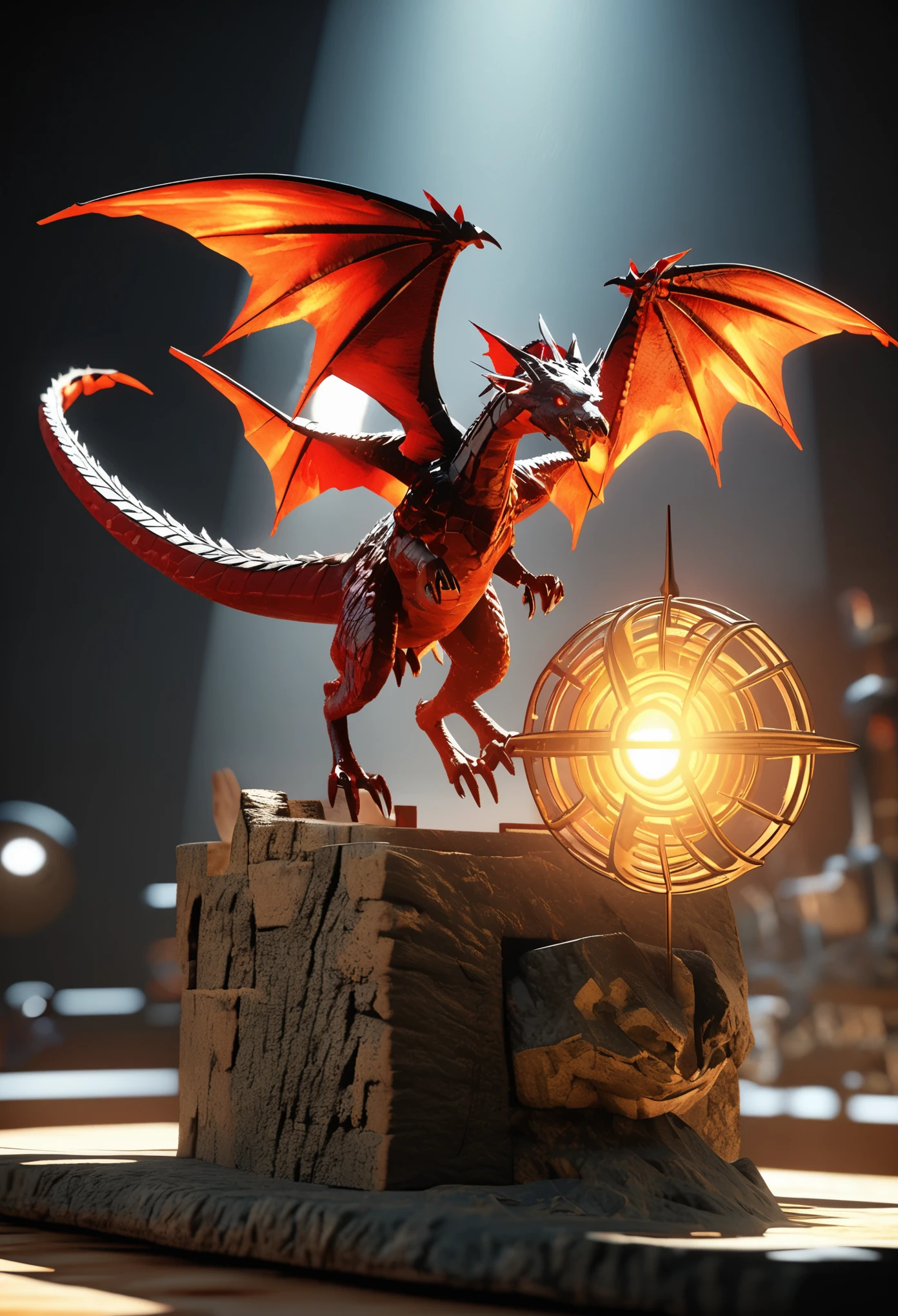 3d，c4d，Dungeons and Dragons Double-Headed Wyvern Blind Box，soft light，clean background，Overclocked renderer，movie lighting，Ultra-fine，super detailed