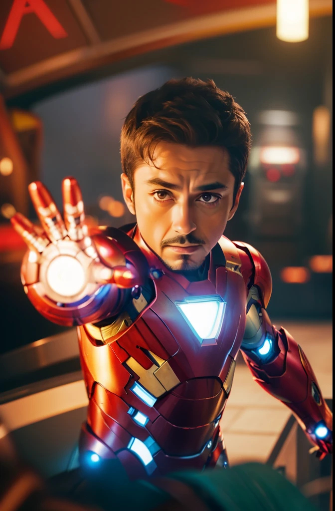 a close up of a 2-летний европейский мальчик in a iron Man costume, mkbhd as iron Man, The Next Generation, very detailed visual portrait, like iron Man, Medium close up ( mcu ), iron Man, iron Man, portrait of iron Man, totoro as iron Man, portrait shot, 8 k, hq 4k обои, Fan art, photo rendering