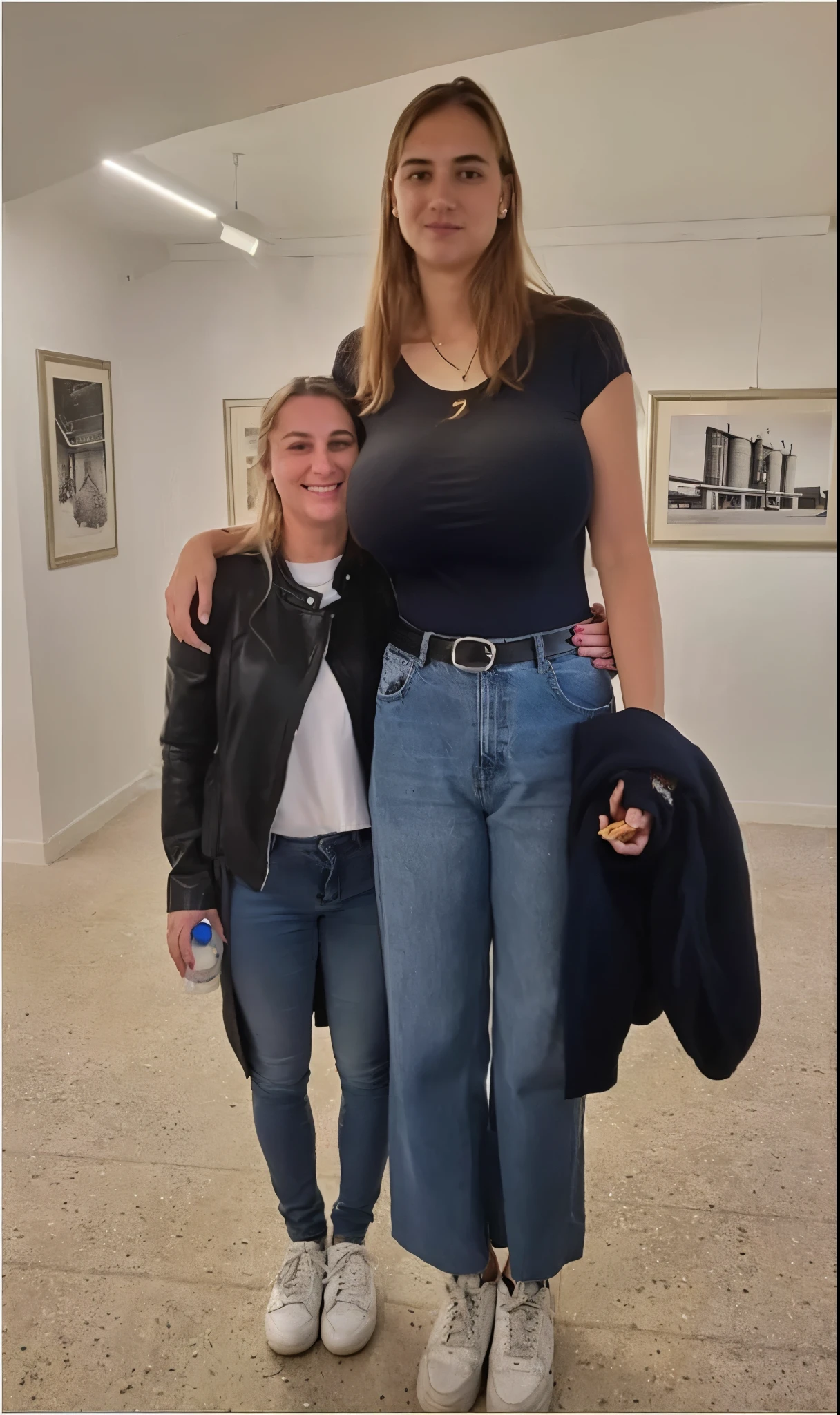 plain scoop-neck shirt, (big giant enormous oversized massive huge colossal breasts:1.5), (gigantic sagging breasts:1.5), (very long hair), symmetric breasts