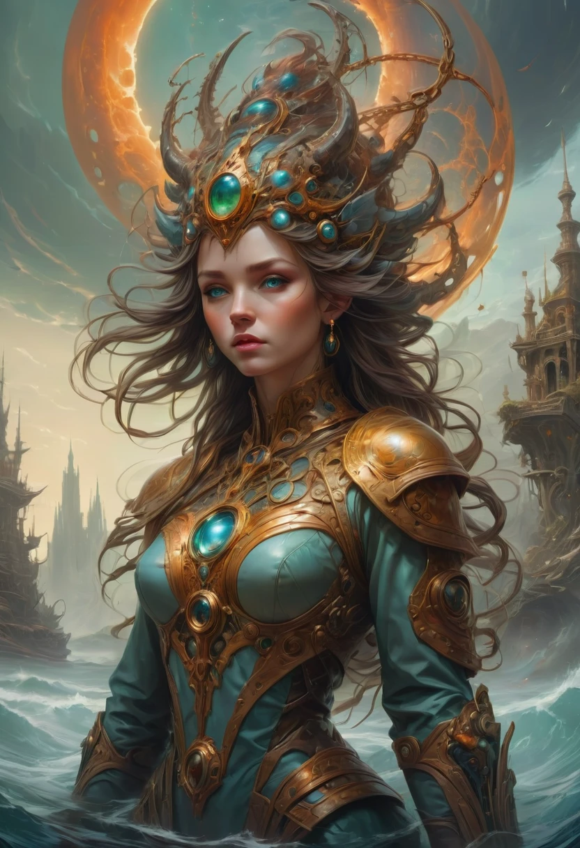 Dungeons & Dragons, by Peter Mohrbacher and Gerald Brom, dark theme, best quality, masterpiece, very aesthetic, perfect composition, intricate details, ultra-detailed