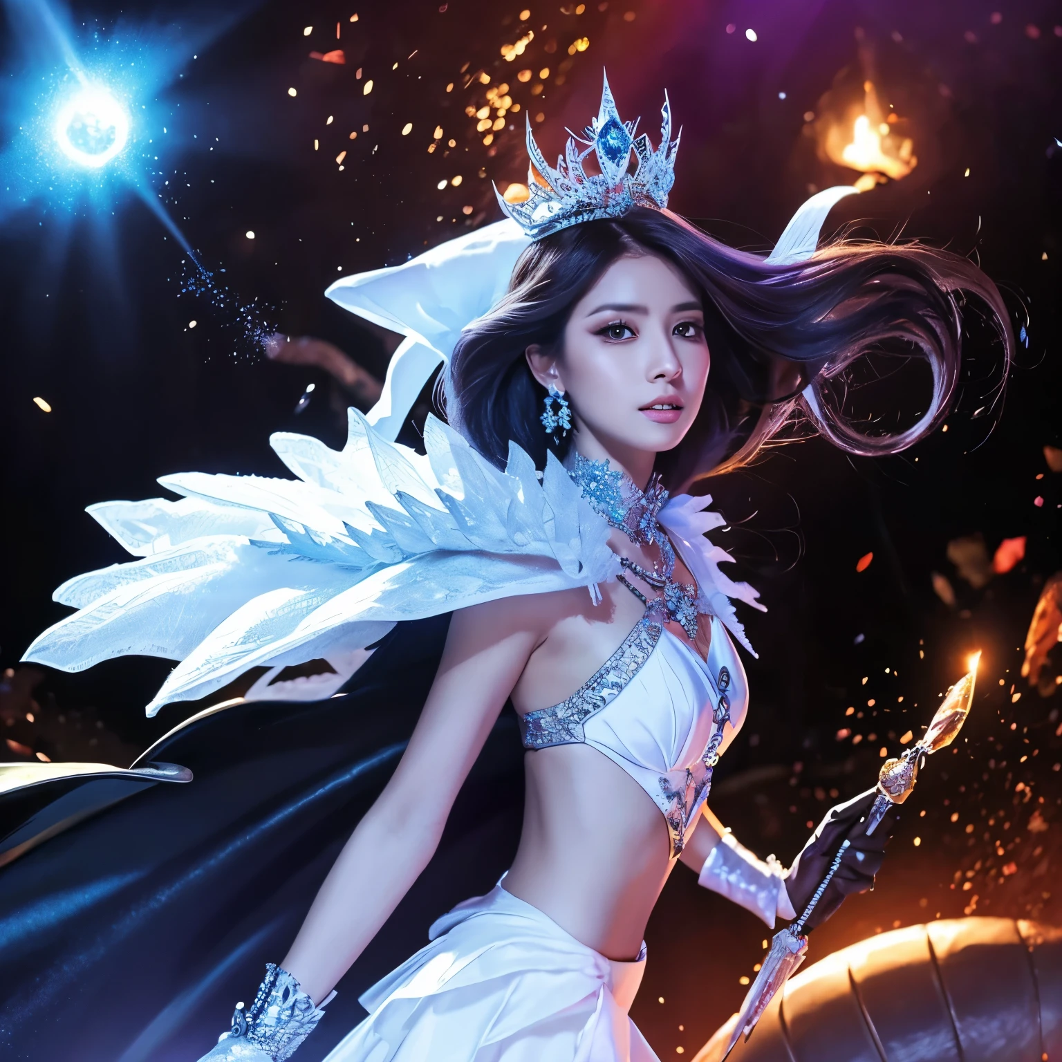 linda garota de cabelos laranjas, crystal princess who needs to be saved from a great black dragon who was once a prince