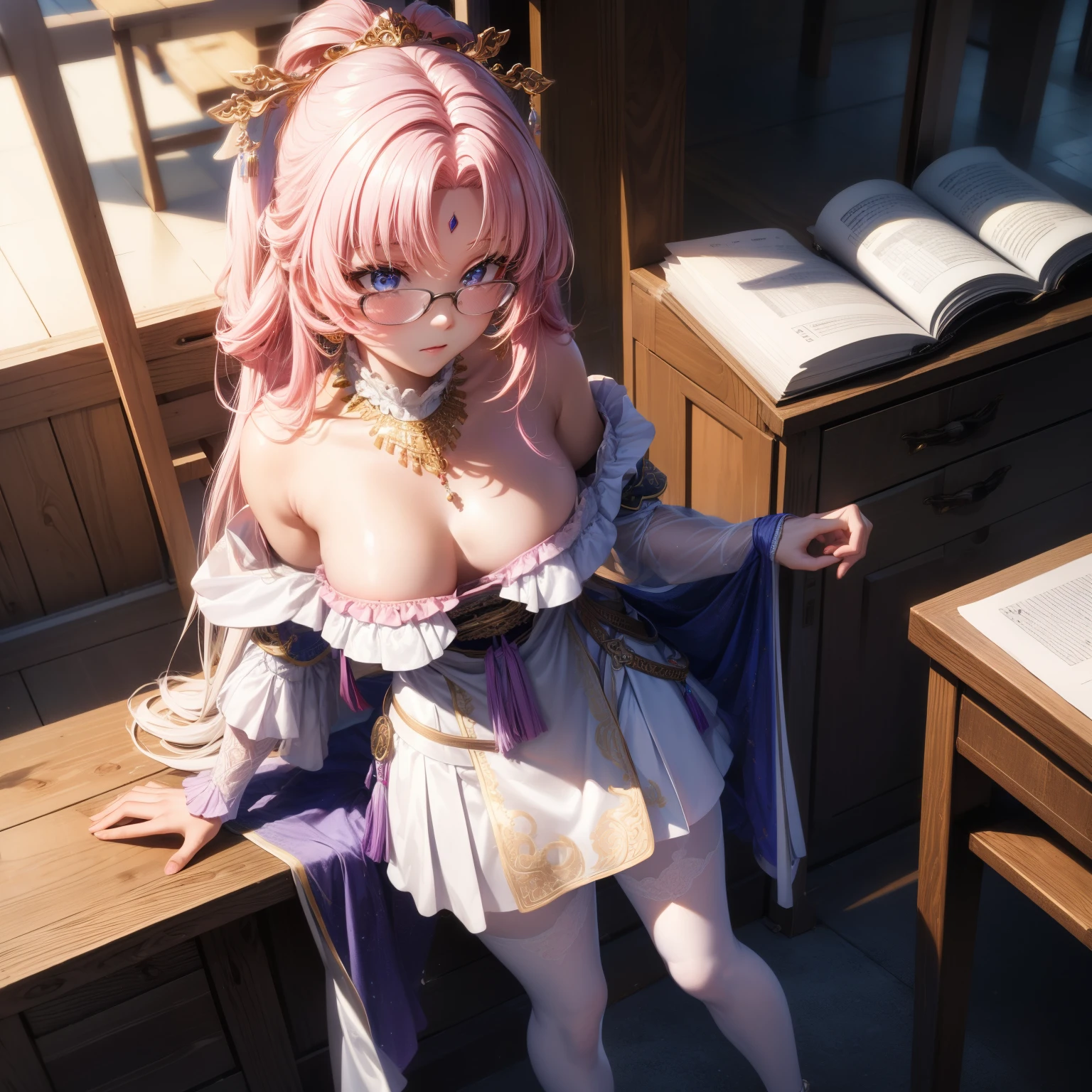 (8k,Super details,best masterpiece,nature,perfect work of art,perfect female figure),two women,sister and sister,sisters,Rainbow hair,perfect face,(huge),neighbor wife,woman hairstyle,elegant wife,mature and exposed,20 years old,fair skin,messy hair,Perfect sexy body,Wear a fitted and sexy tunic dress,Strapless strapless short dress,Hot and sexy secretary,wear glasses,Standing in a spacious conference room,Papers scattered on the ground,Detail background,necklace,perfect eyes,, T-shaped small size,huge的山雀