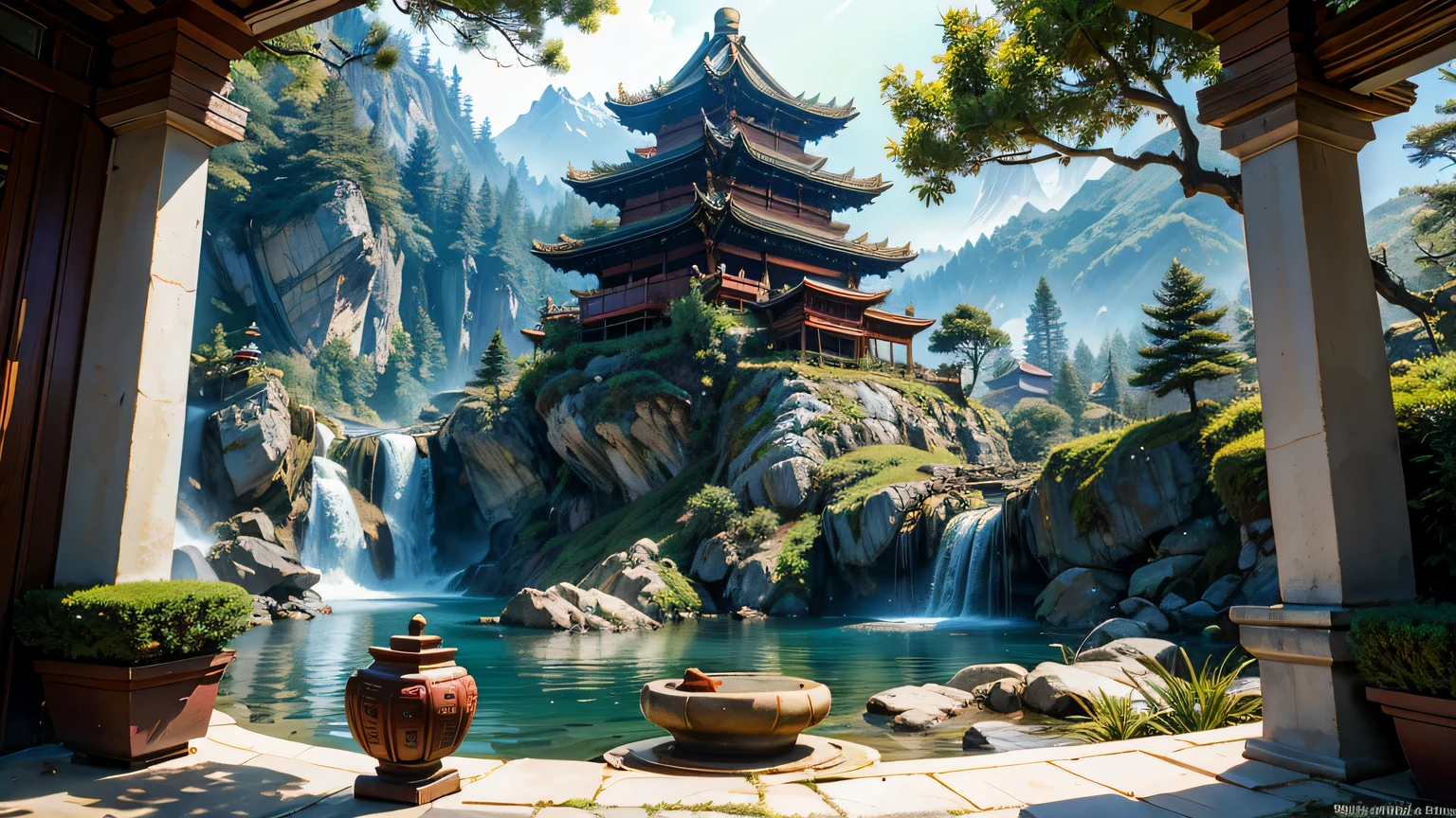Best Quality: This exquisite piece of art, titled "Mountain of Flower and Fruit+Fairy+Chinese Architecture," is intricately carved onto a pristine slab of southern ice porcelain with an ultra-fine level of detail that rivals the very finest masterpieces.
Realistic: The stunningly realistic details of the carving evoke a breathtaking sense of depth and texture, making it appear as if the magical world of flowing mountains, fruiting trees, ethereal fairies, and ancient Chinese architecture exists in the very palm of your hand.
Photorealistic: Furthermore, the artisans have mastered the art of photore