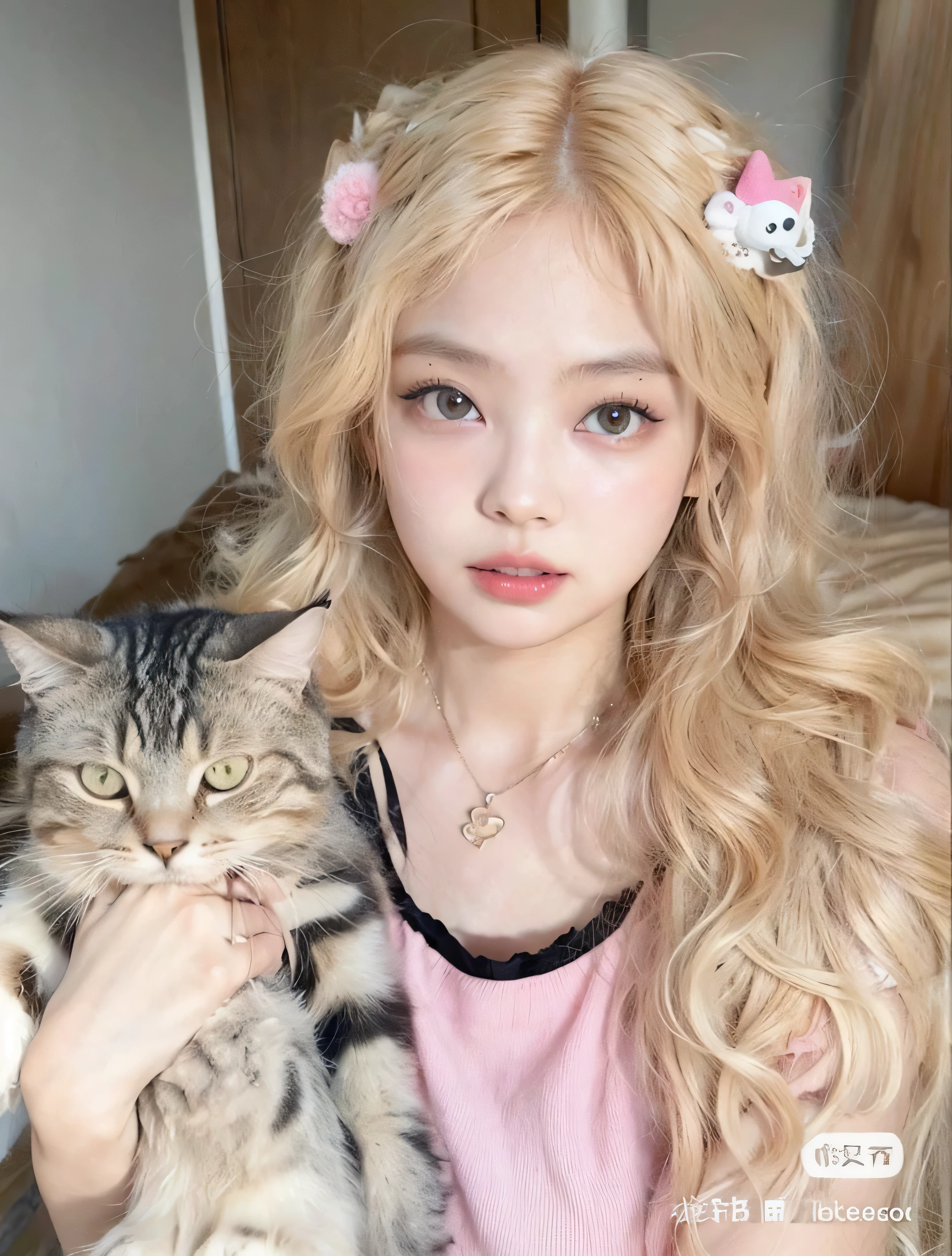 chica de pelo rubio con un gato en brazos, muy hermosa linda catgirl, chica gato atractiva, ulzzang, hermosa joven gatita, Lalisa Manobal, hermosa chica gata anime, chica con orejas de gato, muy hermosa chica gato anime, pelo largo y rubio y ojos grandes, anime chica con orejas de gato, linda chica gata anime, pale skin curly blonde hair