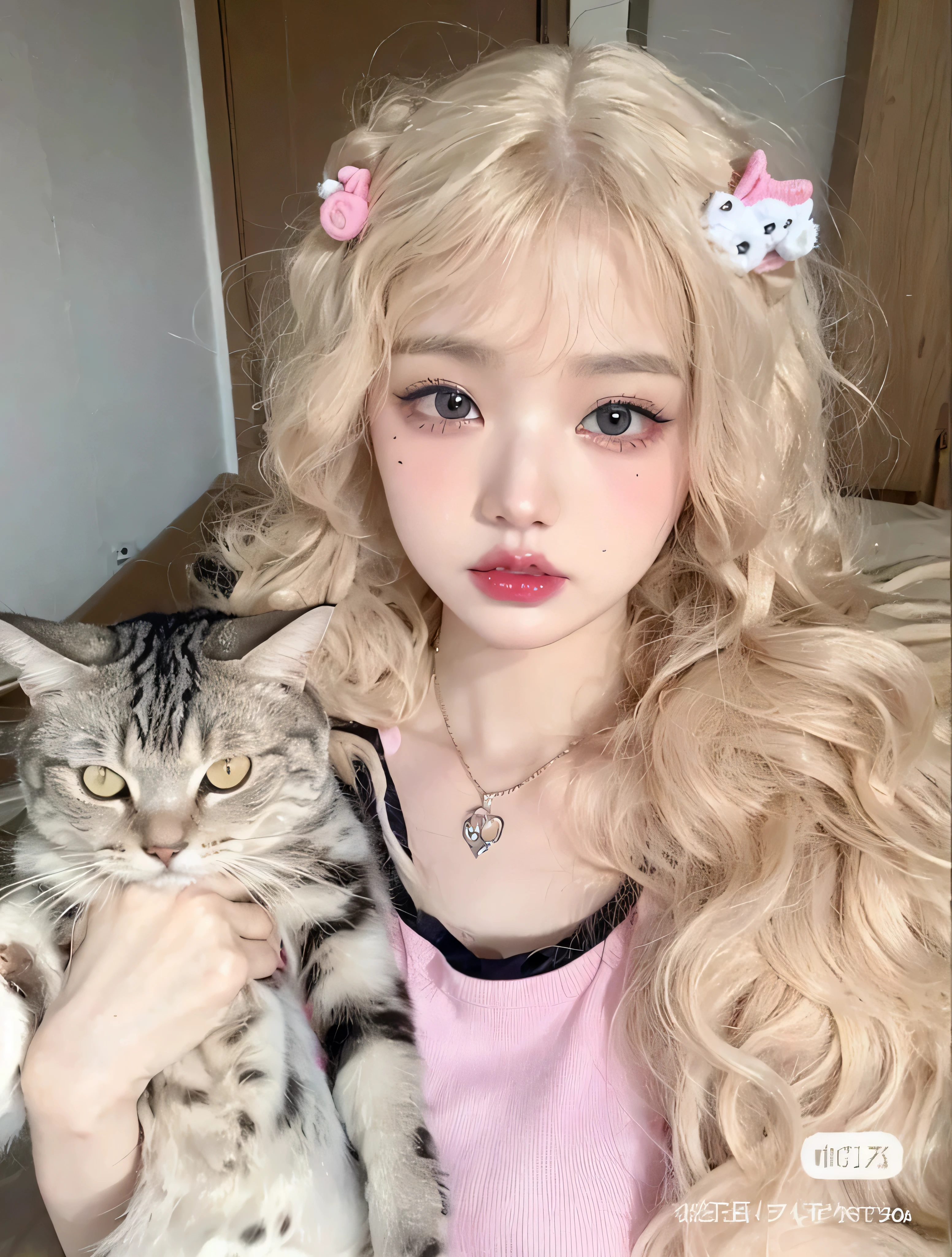 chica de pelo rubio con un gato en brazos, muy hermosa linda catgirl, chica gato atractiva, ulzzang, hermosa joven gatita, Lalisa Manobal, hermosa chica gata anime, chica con orejas de gato, muy hermosa chica gato anime, pelo largo y rubio y ojos grandes, anime chica con orejas de gato, linda chica gata anime, pale skin curly blonde hair