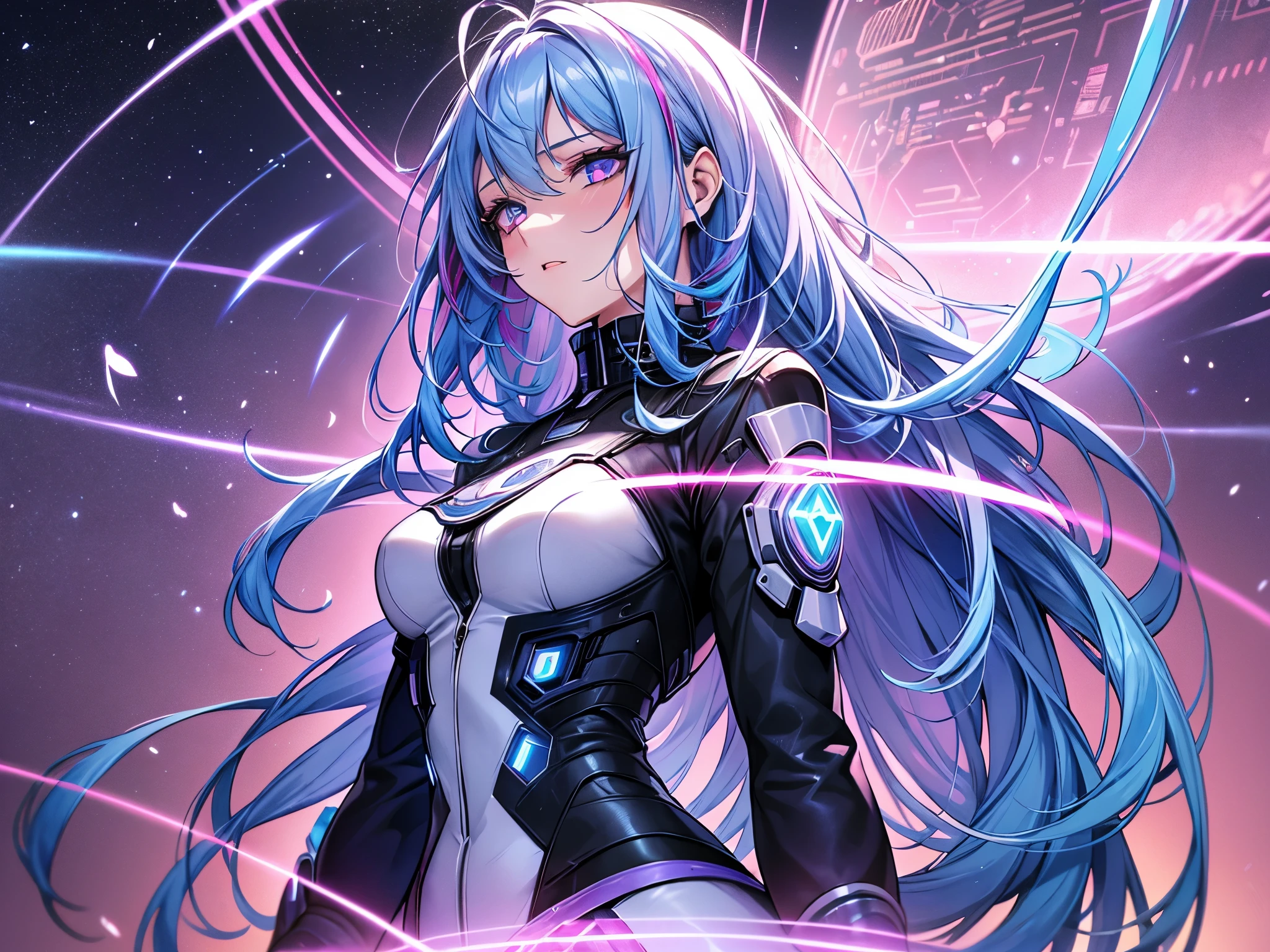 <lora:XL_dohna dohna style-000008:1>,dohna dohna style, 1girl, kula diamond, solo, long hair, blue hair, breasts, looking at viewer, red eyes, upper body, zipper, bodysuit, medium breasts, bangs, closed mouth, jacket, masterpiece, best quality,