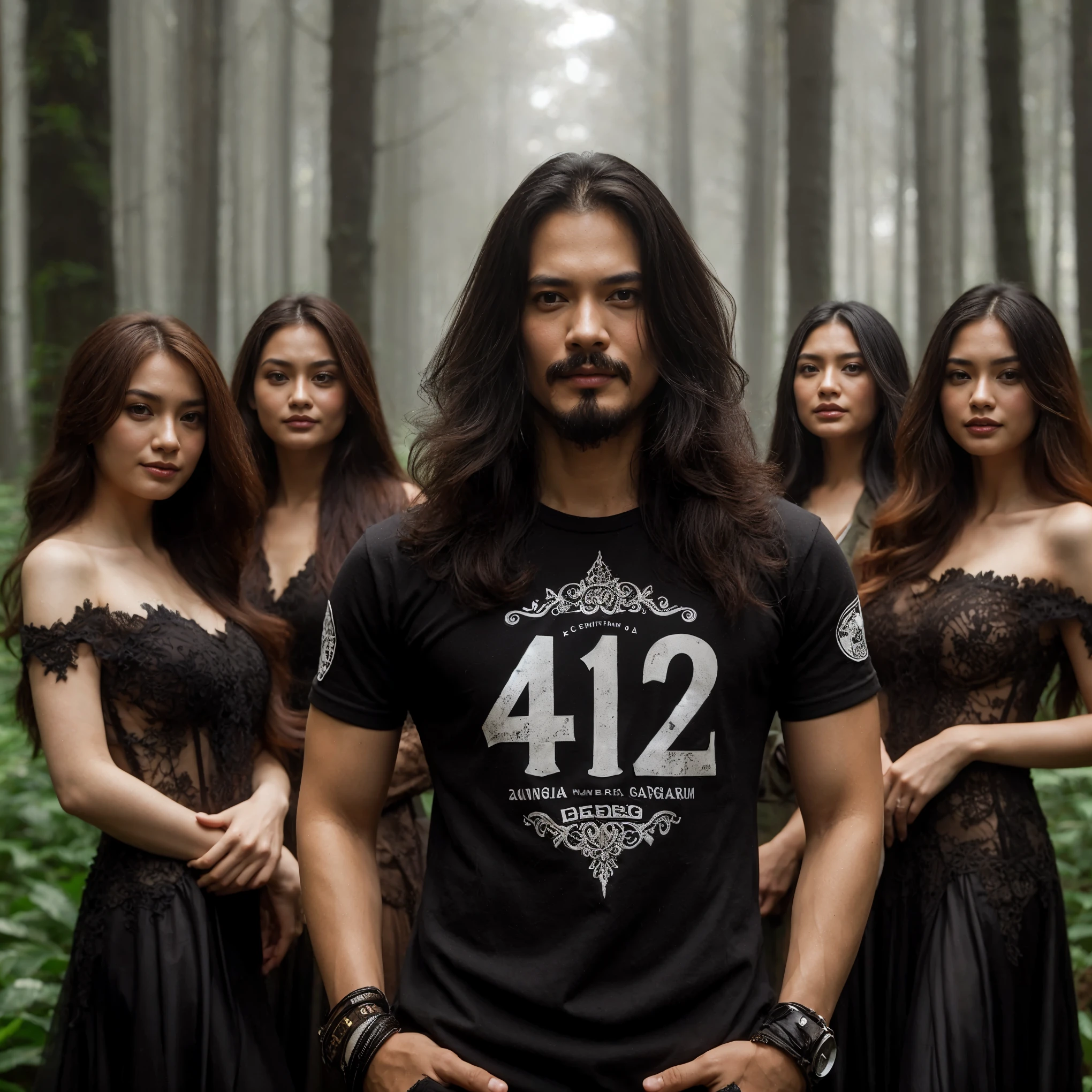 three young people standing in a forest with their arms crossed, official fanart, profile picture 1024px, wlop and ross tran, inspired by Rudy Siswanto, fanart, promotional photoshoot, wlop and artgerm, high quality fanart, promotional picture, loish and wlop, promotional shot, ross tran and wlop, mid shot portrait, photoshoot