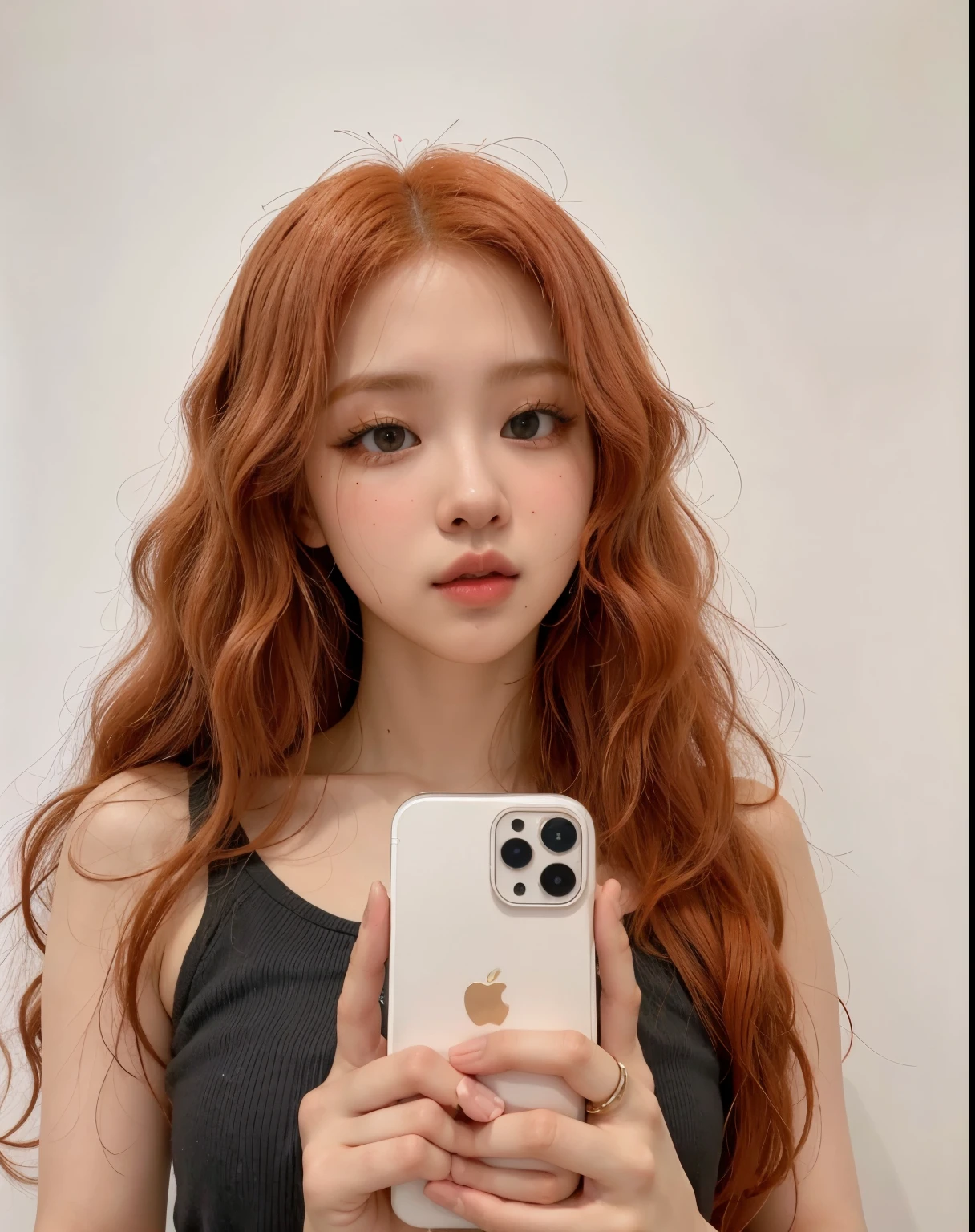 Jennie con pelo rojo rizado Jennie Blackpink pelo rojo rizado rizos