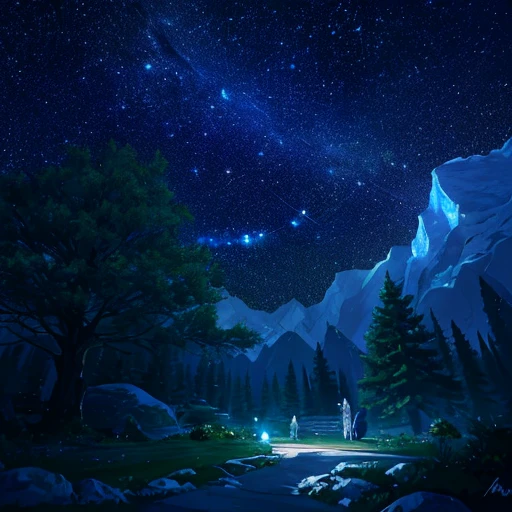(best quality, highres),detailed Pokemon Nachtara,shining stars surrounding, night sky evolution scene,peaceful atmosphere,beautiful, ethereal clouds,soft, dreamy lighting,natural surroundings,calm environment,serene moment,pure magic,nostalgic ambiance,playful constellation patterns,nighttime vibes,tranquil scene,Nachtara's evolution process,nature's beauty,infused with grace and wonder.