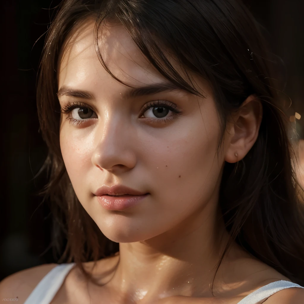 Cute girl Hyper detailed portrait
  realism
 hyper realistic, natural glossy skin
best quality
 8k, high resolution,
 professional lighting
 Masterpiece
 (Realistic, Photorealistic
Super Detailed
highest quality
ultra high resolution
