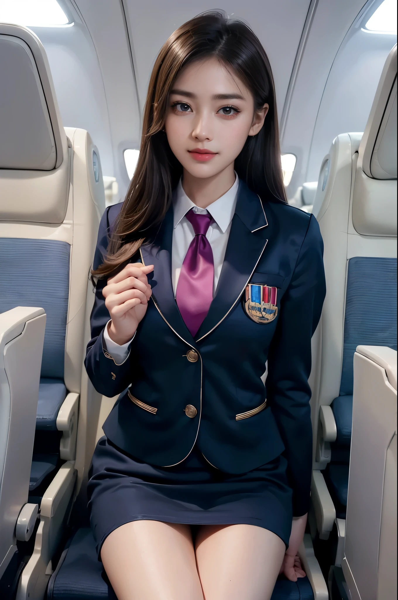 8k, masterpiece, RAW photo, best quality, photorealistic, extremely detailed CG unity 8k wallpaper, Depth of field, Cinematic Light, Lens Flare, Ray tracing, (extremely beautiful face, beautiful lips, beautiful eyes), intricate detail face, ((ultra detailed skin)) 1girl, ((Beautiful Silky satin Violet T-shirt )), ((Beautiful Silky satin Violet Above knee length skirt)), in the dark, deep shadow, pretty korean girl, kpop idol, 1 girl, (very slim slender fit-muscled body:1.3), ((looking at viewer)),(big smile:1.3), (fashion city night, dark night, (neon sign), (blurred background), fashion street night),(without people in the background:1.3), beautiful earrings, bracelets, necklace, pantyhose, clear eyes, (pale skin), (big eyes), face forward, ((upper body shot)), (looking at viewer:1.3) very slim, medium breasts, (Ultra-realistic, gazing at viewer), (hight resolution), (8K), (ighly detailed), (Brown hair, short-hair), (Show the navel), (Slim body)