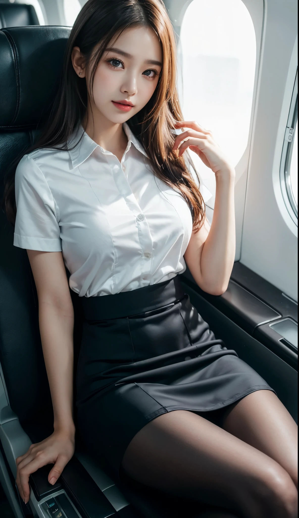8k, masterpiece, RAW photo, best quality, photorealistic, extremely detailed CG unity 8k wallpaper, Depth of field, Cinematic Light, Lens Flare, Ray tracing, (extremely beautiful face, beautiful lips, beautiful eyes), intricate detail face, ((ultra detailed skin)) 1girl, ((Beautiful Silky satin Violet T-shirt )), ((Beautiful Silky satin Violet Above knee length skirt)), in the dark, deep shadow, pretty korean girl, kpop idol, 1 girl, (very slim slender fit-muscled body:1.3), ((looking at viewer)),(big smile:1.3), (fashion city night, dark night, (neon sign), (blurred background), fashion street night),(without people in the background:1.3), beautiful earrings, bracelets, necklace, pantyhose, clear eyes, (pale skin), (big eyes), face forward, ((upper body shot)), (looking at viewer:1.3) very slim, medium breasts, (Ultra-realistic, gazing at viewer), (hight resolution), (8K), (ighly detailed), (Brown hair, short-hair), (Show the navel), (Slim body)