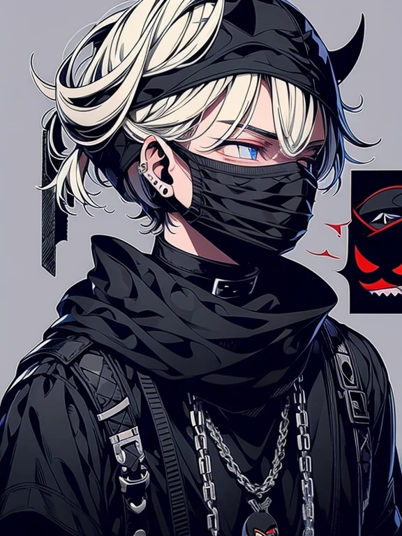 arafed boy wearing a black mask and a black shirt, wearing all black mempo mask, surgical mask covering mouth, wearing mask, wearing facemask, wearing bandit mask, wearing a mask, black mask, an aesthetic!, # oc, #oc, from 8 k matte, aesthetic!!, profile picture 1024px,