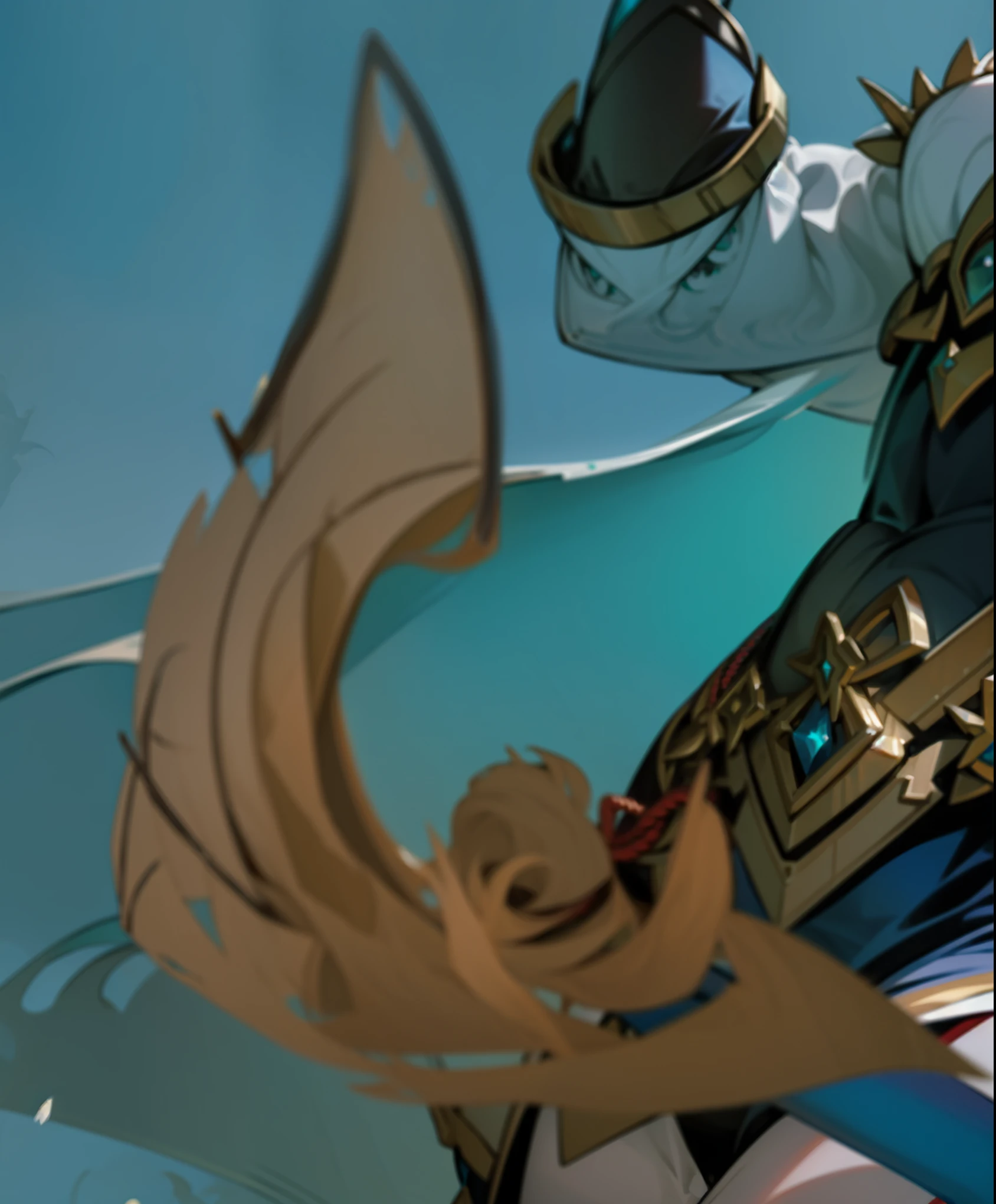 a woman,Queen of the Sea Mu Yanling, One Piece, character splash art, League of Legends style, League of Legends art style, wild rift, Legends of Runeterra, mobile legends, g liulian art style, Official splash art,In the sea,huge waves,Behind the boat,Heavy rain day,On the sea,clear structure,Exquisite facial features,captain,Side back,Holding the staff