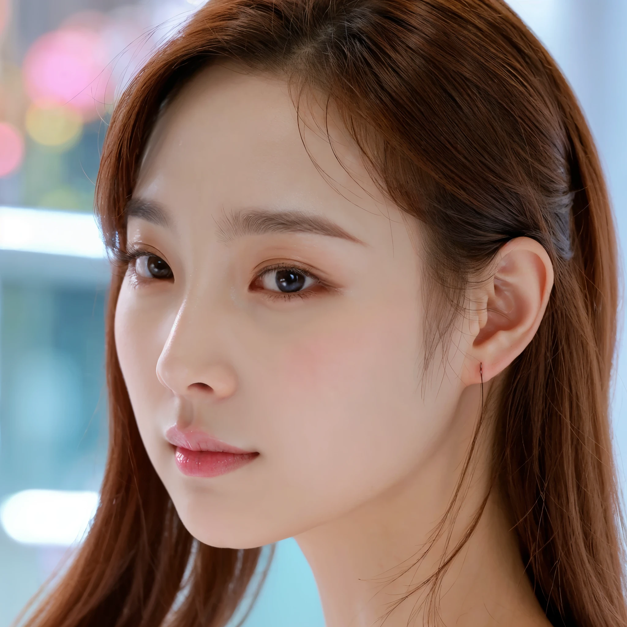 Detailed image of a photo-realistic Korean beauty face