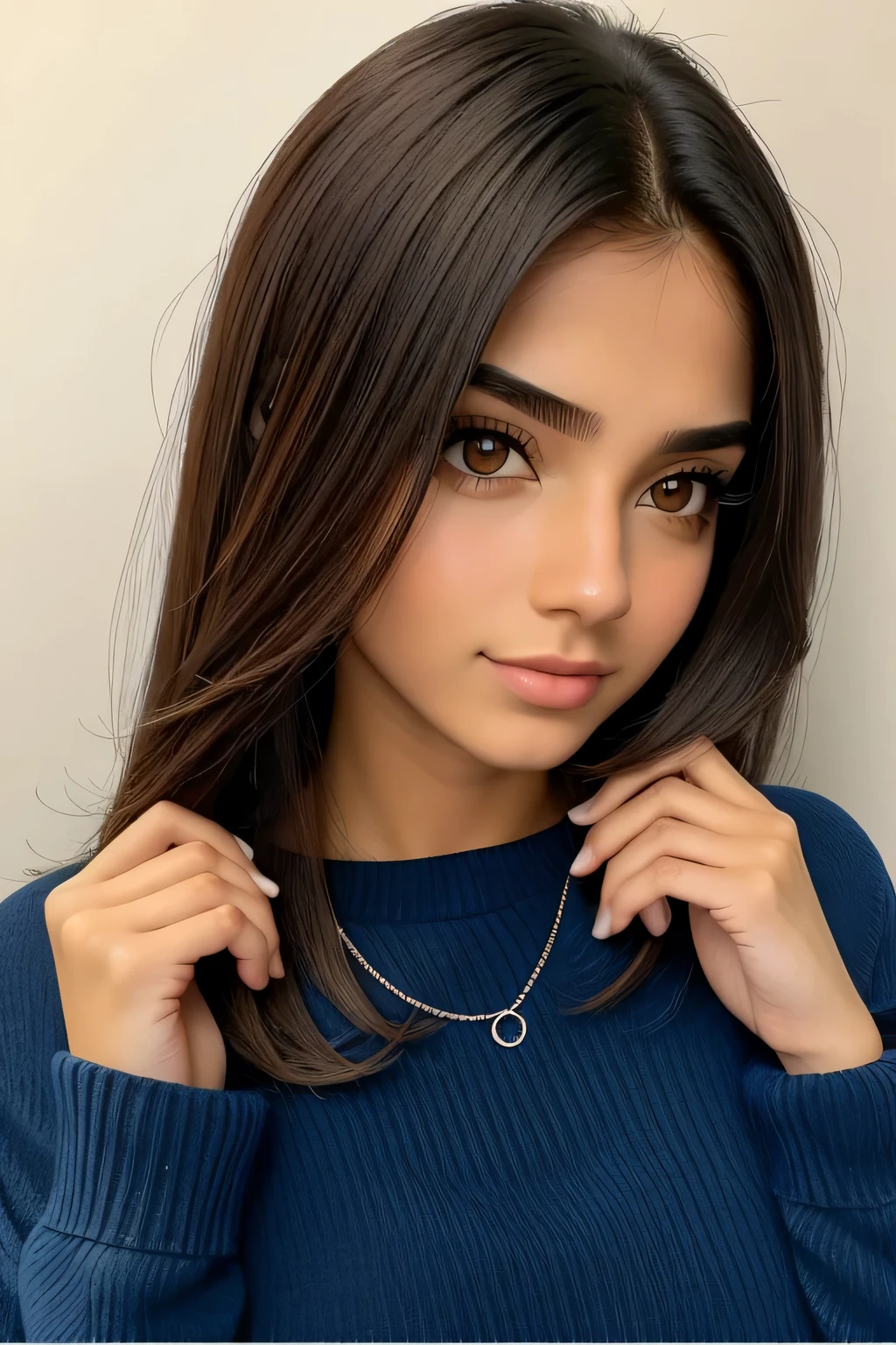 1 garota em, 19 anos, Sozinho, cabelo longo, Colossal , olhando para o espectador, cabelo loiro, Ombros nus, olhos castanhos, jewelry, corpo todo, um colar, fora dos ombros, Sweaters, realista, Uma sexy
