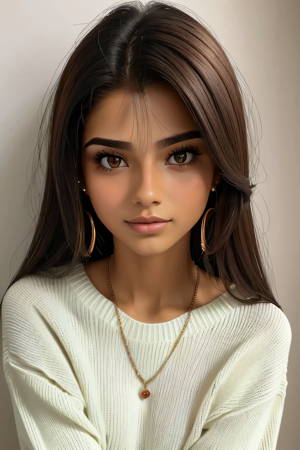 1 garota em, 19 anos, Sozinho, cabelo longo, Colossal , olhando para o espectador, cabelo loiro, Ombros nus, olhos castanhos, jewelry, corpo todo, um colar, fora dos ombros, Sweaters, realista, Uma ????