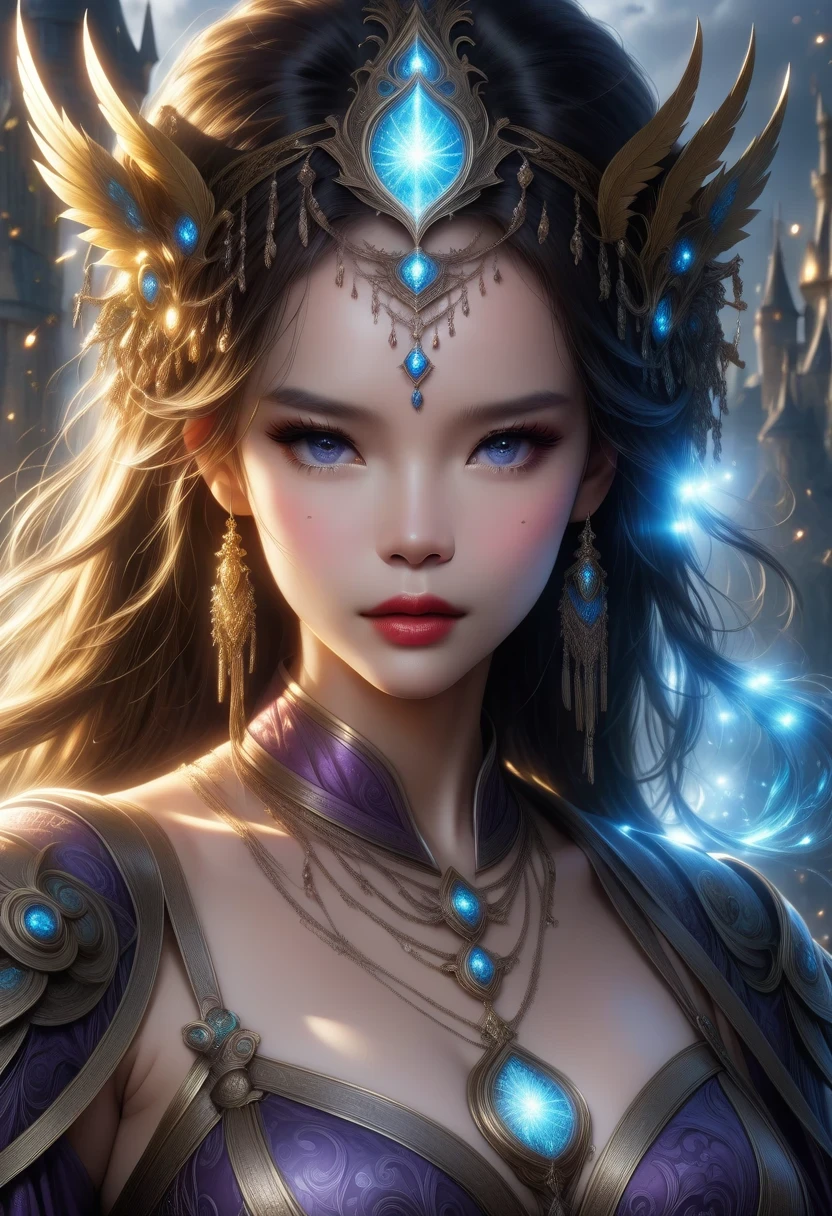 *8k masterpiece, top quality, best quality, official art, (Beauty and Aesthetics: 1.3), Very detailed, (fractal art: 1.3), A fantasy action movie 。《Dungeons and Dragons》Directed by Courtney Solomon,Thora Birch、Jeremy Irons、Justin Welling、Bruce Payne、Fantasy action movie starring Marlon Wayans。The film tells the story of a mysterious country in medieval Europe.,The forces of justice headed by the Queen tried their best to deal with the Wizards、A story of life and death。