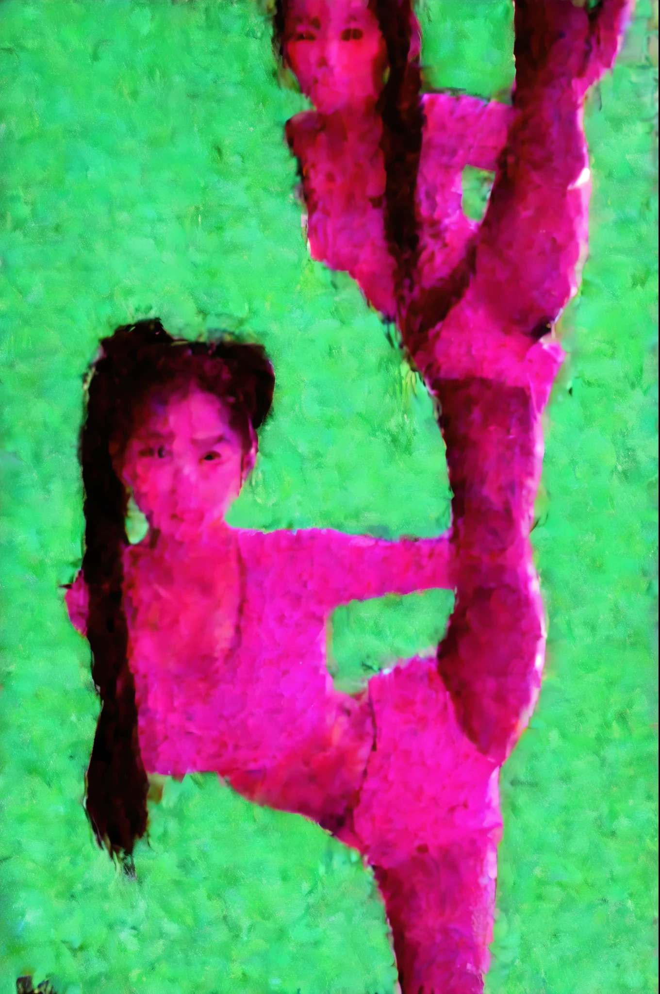 arafed asian woman in a pink top and black shorts, gorgeous young korean woman, ((pink)), smooth pink skin, beautiful south korean woman, some pink, blackpink jennie, pink halter top, beautiful young korean woman, korean girl, pink body, korean women's fashion model, photo of slim girl model, instagram model, ig model | artgerm, jennie of blackpink, better quality