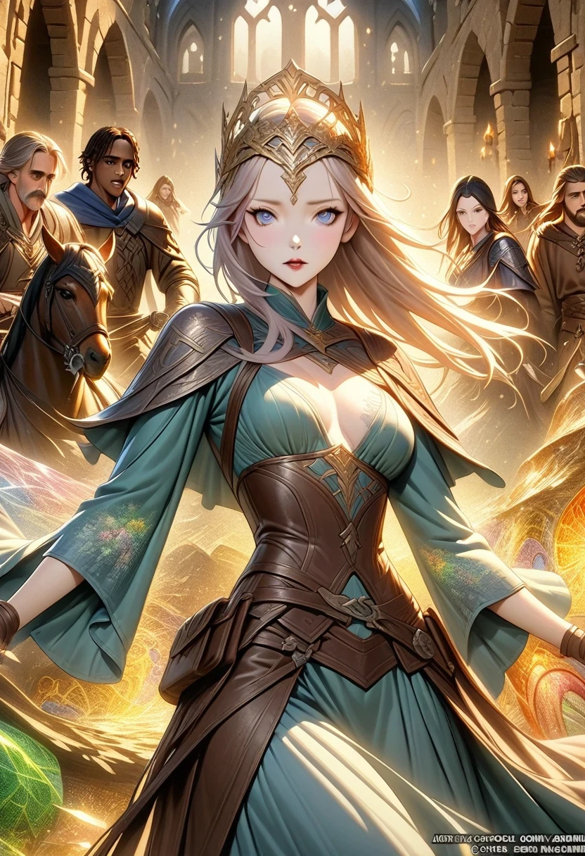 *8k masterpiece, top quality, best quality, official art, (Beauty and Aesthetics: 1.3), Very detailed, (fractal art: 1.3), A fantasy action movie 。《Dungeons and Dragons》Directed by Courtney Solomon，Thora Birch、Jeremy Irons、Justin Welling、Bruce Payne、Fantasy action movie starring Marlon Wayans。The film tells the story of a mysterious country in medieval Europe.，The forces of justice headed by the Queen tried their best to deal with the Wizards、A story of life and death。