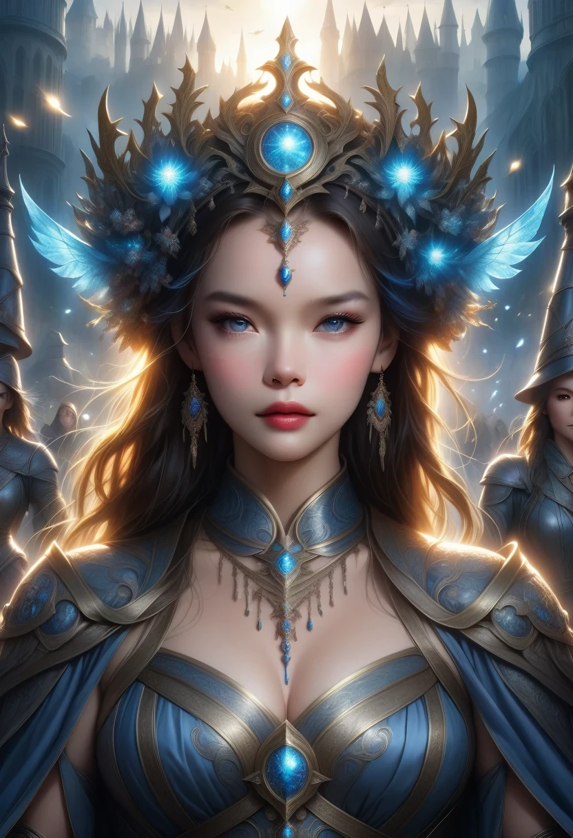 *8k masterpiece, top quality, best quality, official art, (Beauty and Aesthetics: 1.3), Very detailed, (fractal art: 1.3), A fantasy action movie 。《Dungeons and Dragons》Directed by Courtney Solomon,Thora Birch、Jeremy Irons、Justin Welling、Bruce Payne、Fantasy action movie starring Marlon Wayans。The film tells the story of a mysterious country in medieval Europe.,The forces of justice headed by the Queen tried their best to deal with the Wizards、A story of life and death。