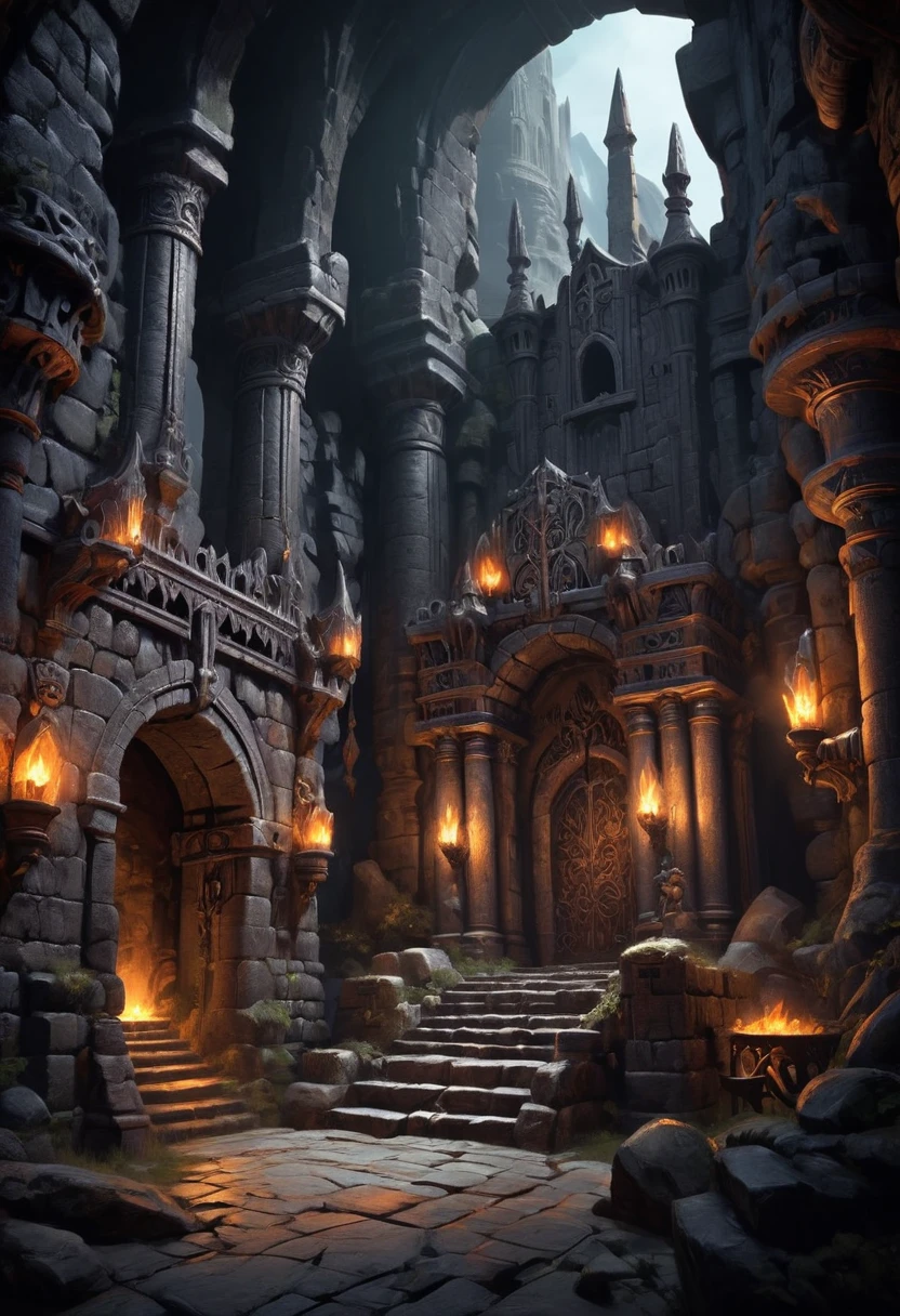Crossing the dark cave, magic aura swirling around, masterpiece, best quality, perfect composition, very aesthetic, absurdres, ultra-detailed, intricate details, Professional, official art, Representative work