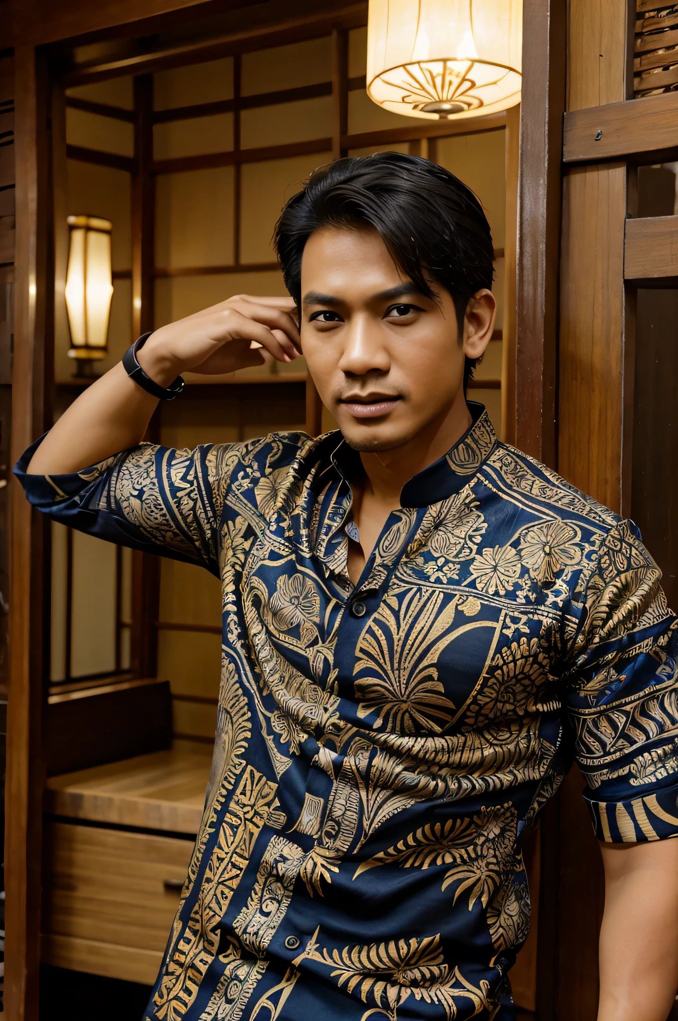 Foto sendiri cowok pakaian batik
