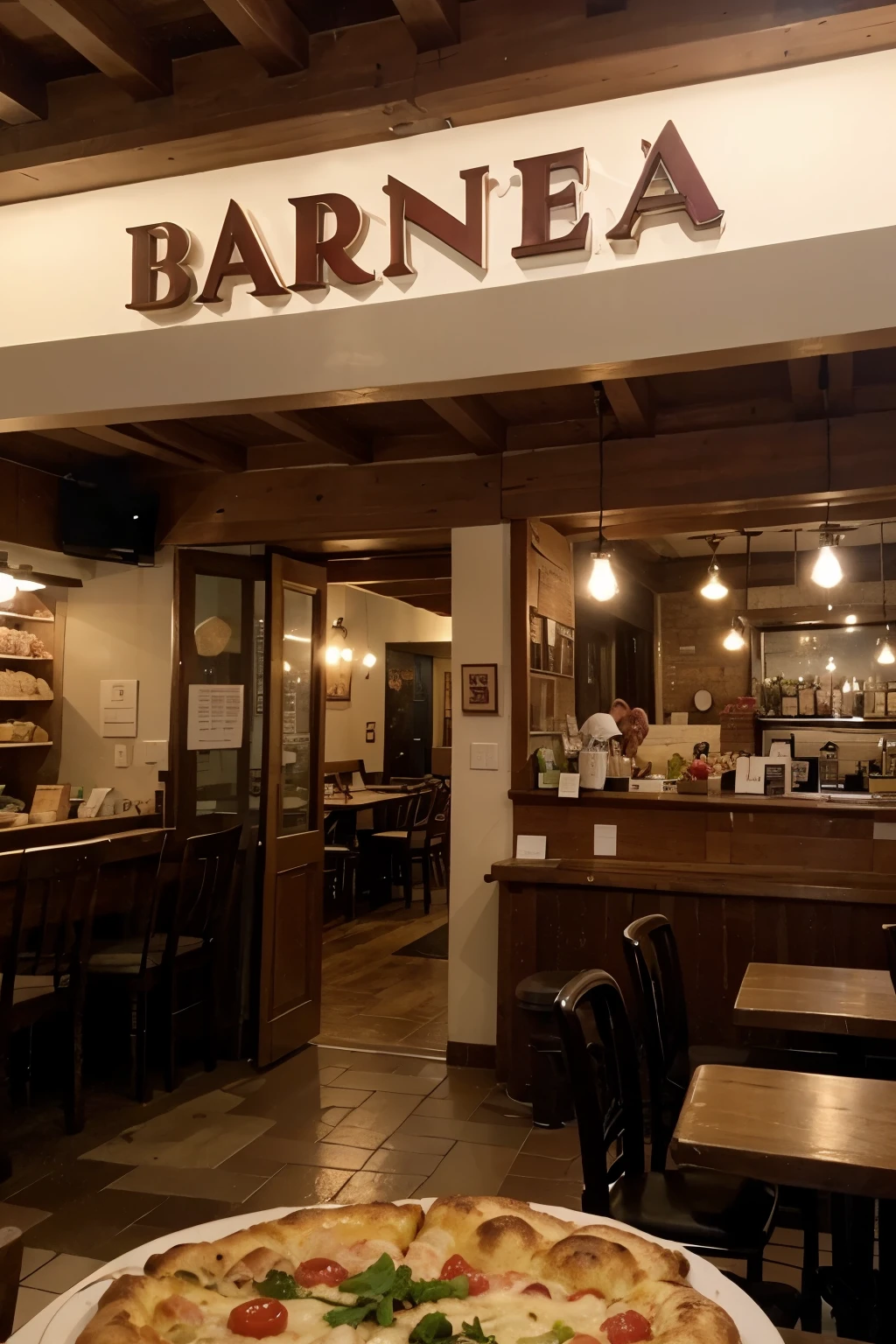 crie uma imagem de uma pizzaria chamada 'Pizzaria Baronesa'.

