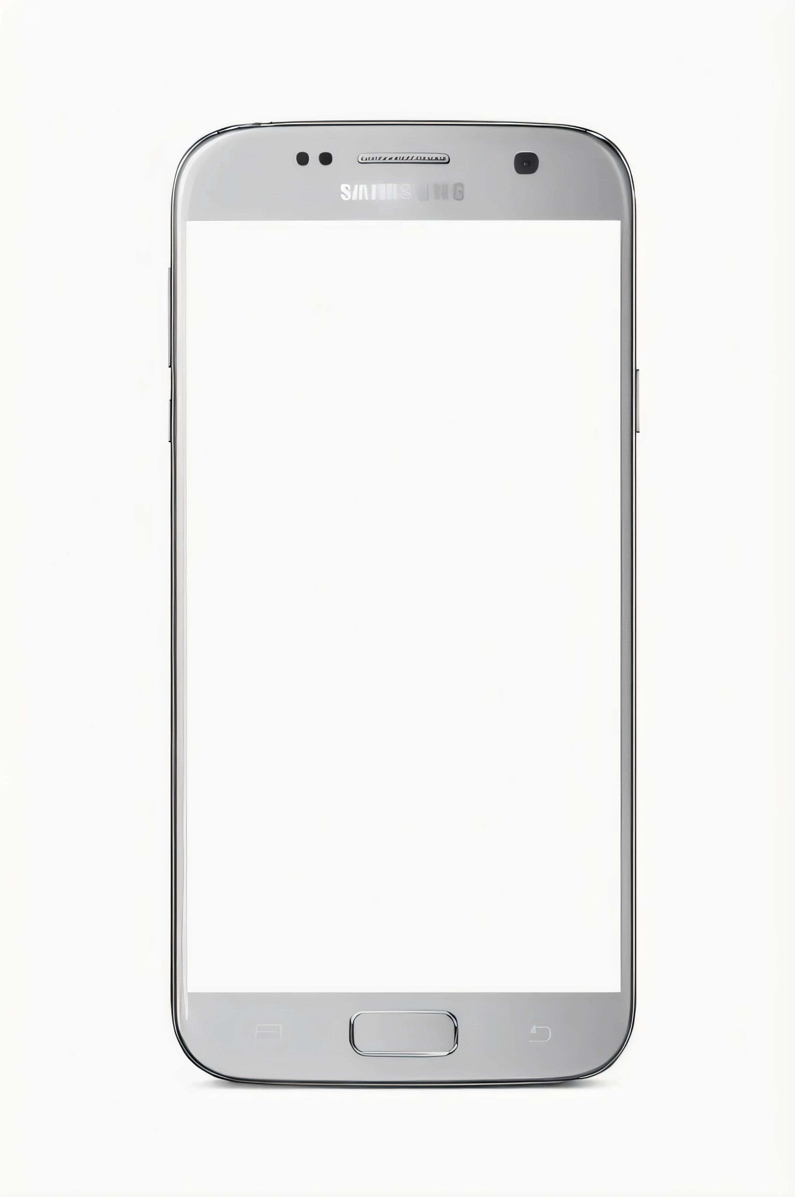 a close up of a white samsung galaxy s4 with a blank screen, phone background, smartphone, smartphone resolution, full body-n 9, complete body view, clean cel shaded vector art, shiny metallic glossy skin, on a gray background, grey metal body, full device, mobile still frame. 4k uhd, smartphone photo, gradient white to silver