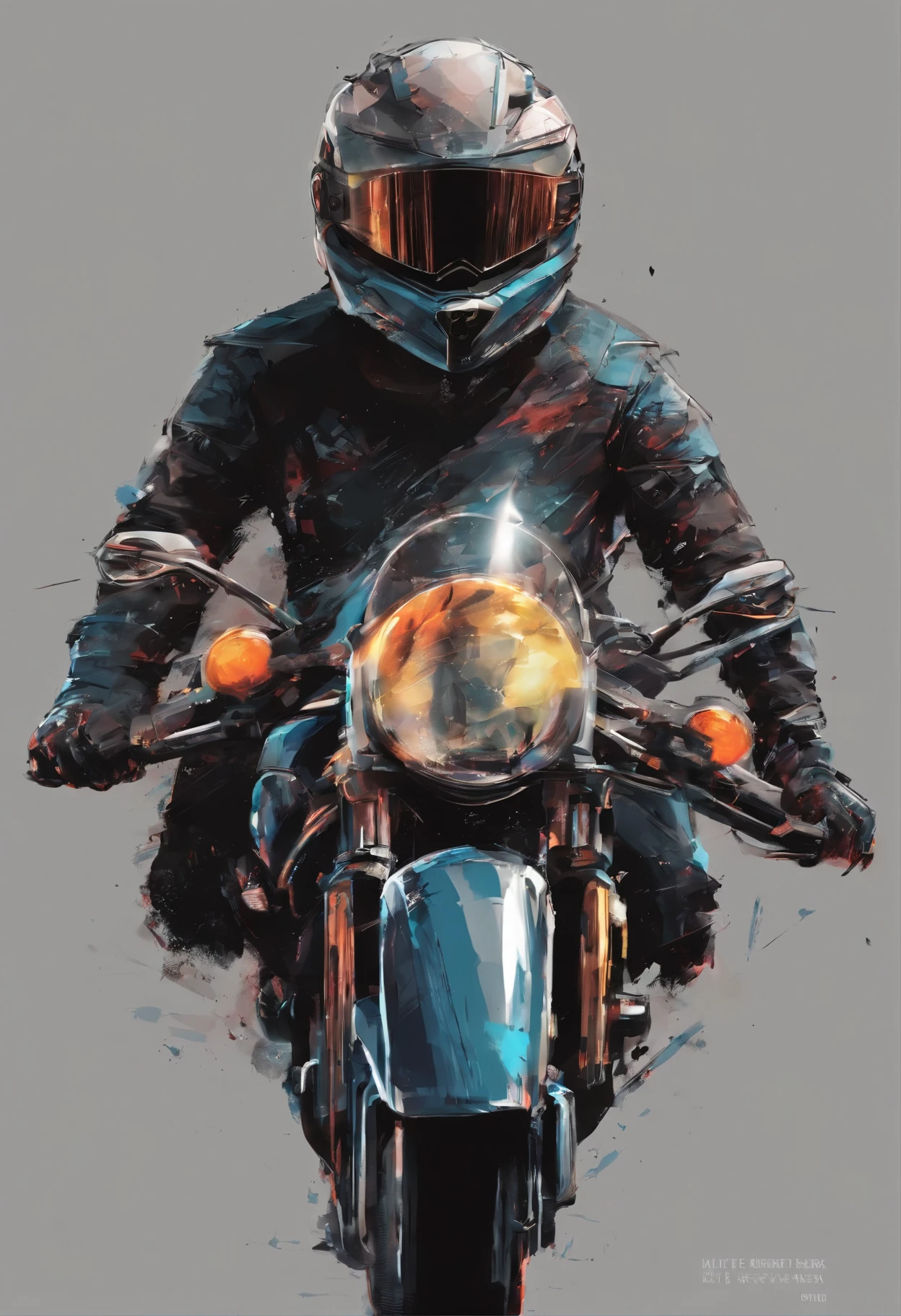 Casco de motos animado super real flotando y que de fondo haya motos desenfocadas