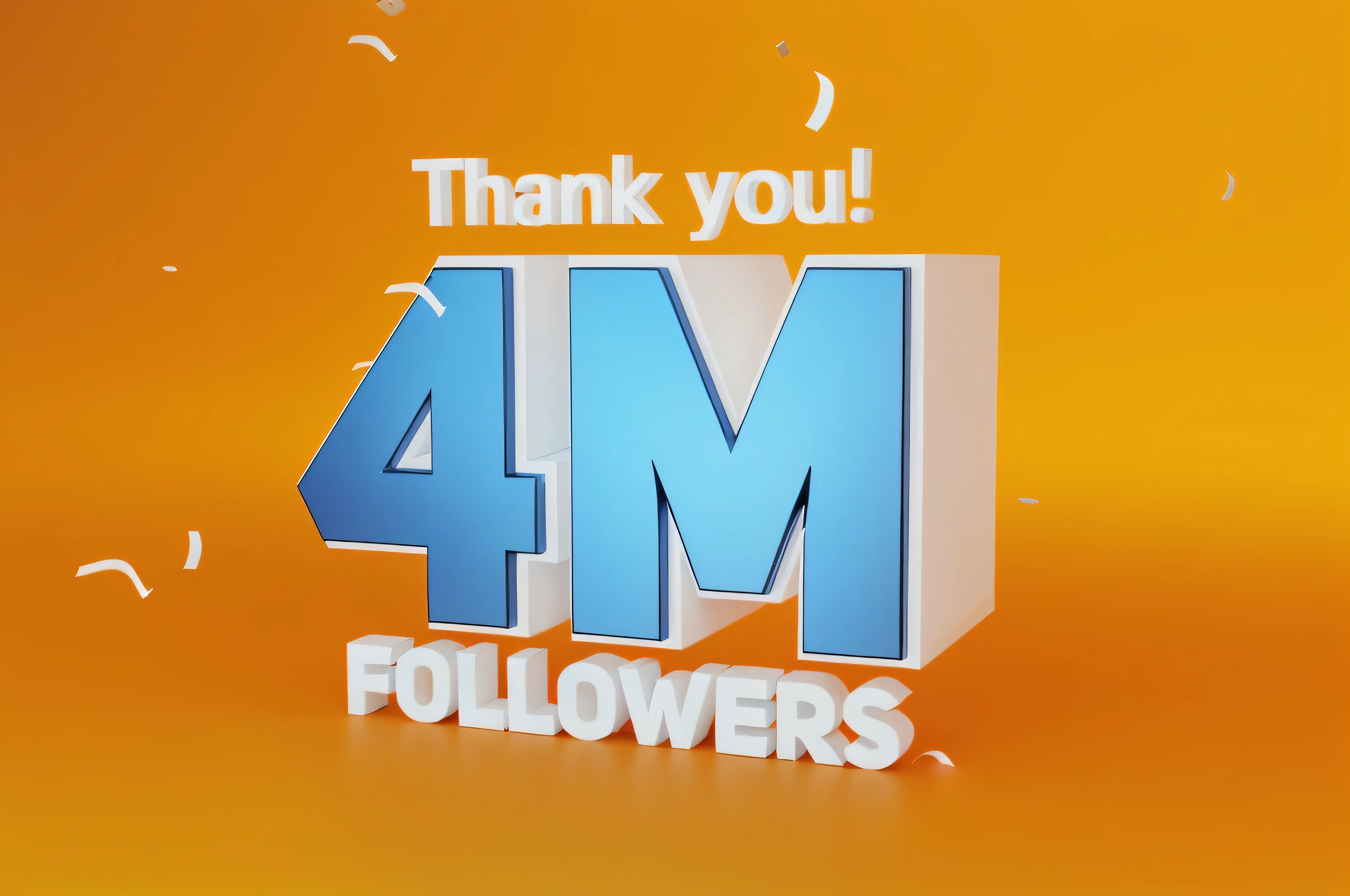 a close up of a 3d image of a thank you 4m followers sign, c 4 d ", thank you very much, 4 k post, 4k post, c 4 d style, 4k!, c 4 d, c4d, million of likes, rendered in cinema 4 d, rendered in cinema4d, depicted as a 3 d render, 4 k