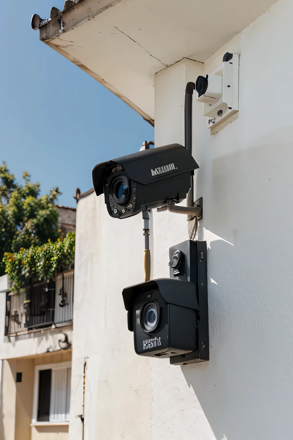 hombre joven de la empresa Q4NTUM, working on installing surveillance cameras